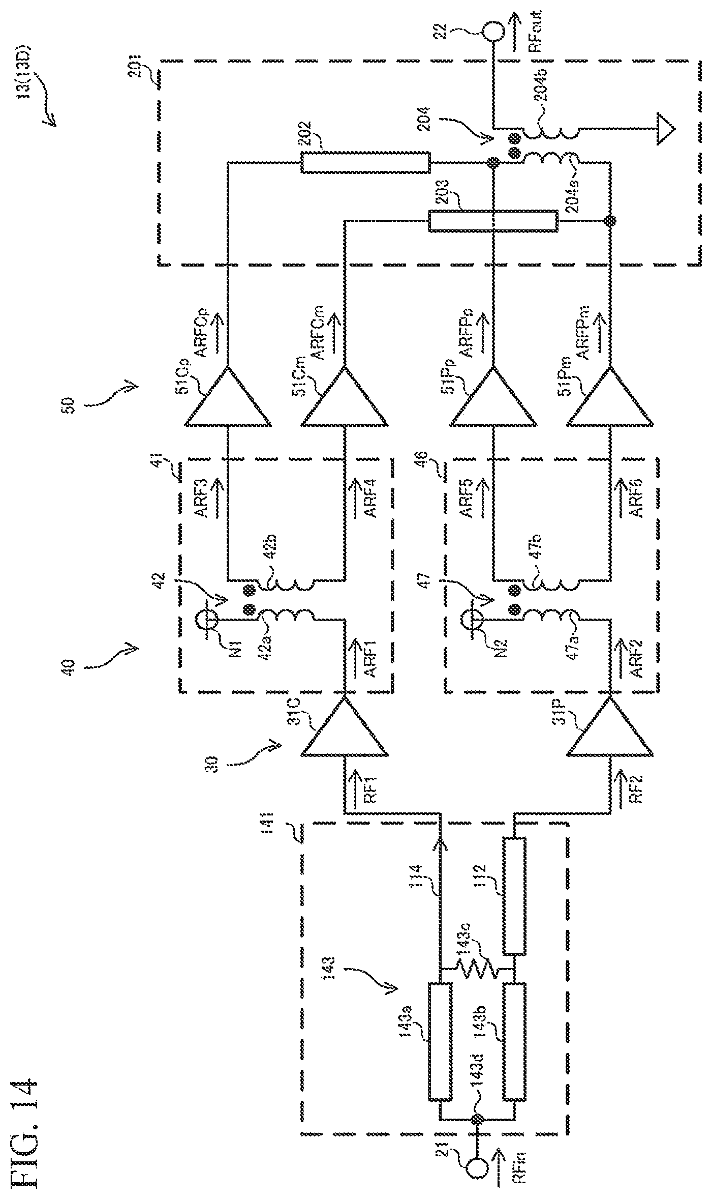 Patent US12620950 Figure 12 – Power amplifier circuit