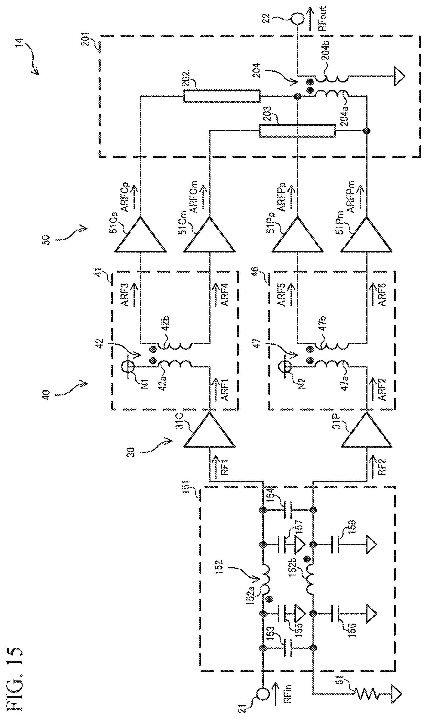 Patent US12620950 Figure 13 – Power amplifier circuit