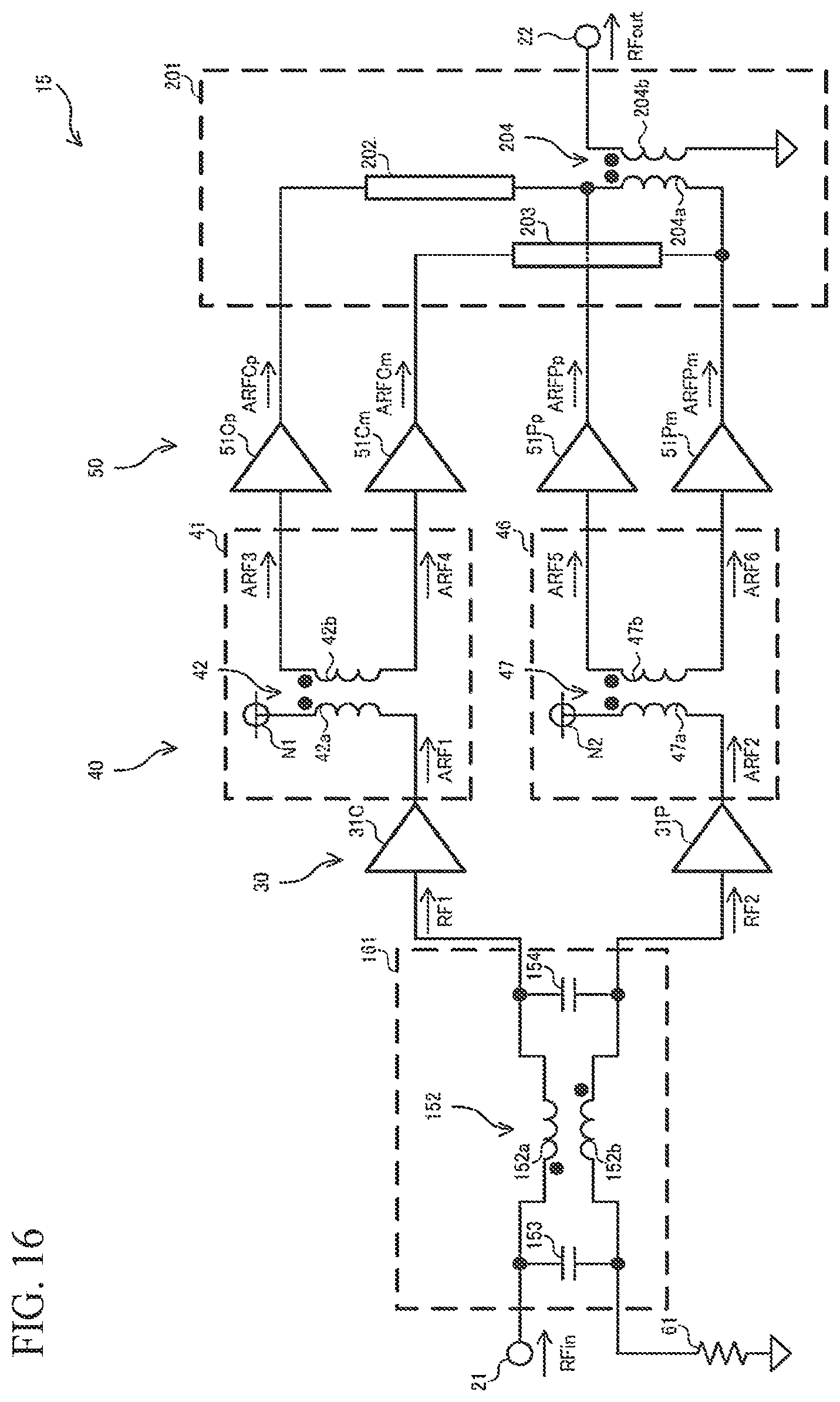 Patent US12620950 Figure 14 – Power amplifier circuit