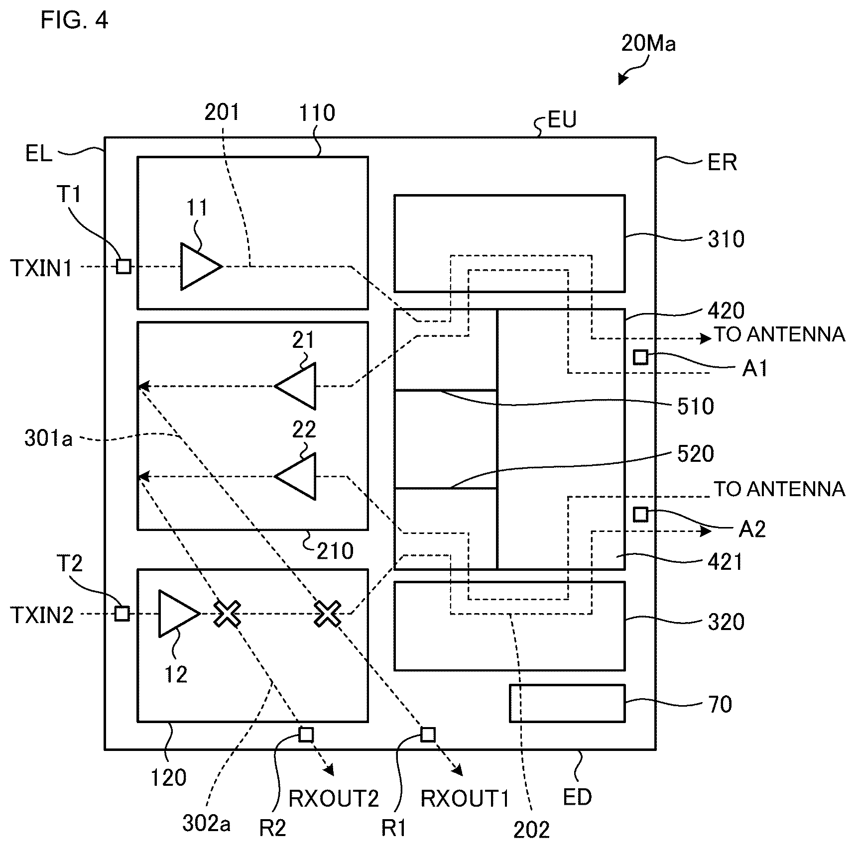 Patent US12620951 Figure 4 – Radio-frequency module