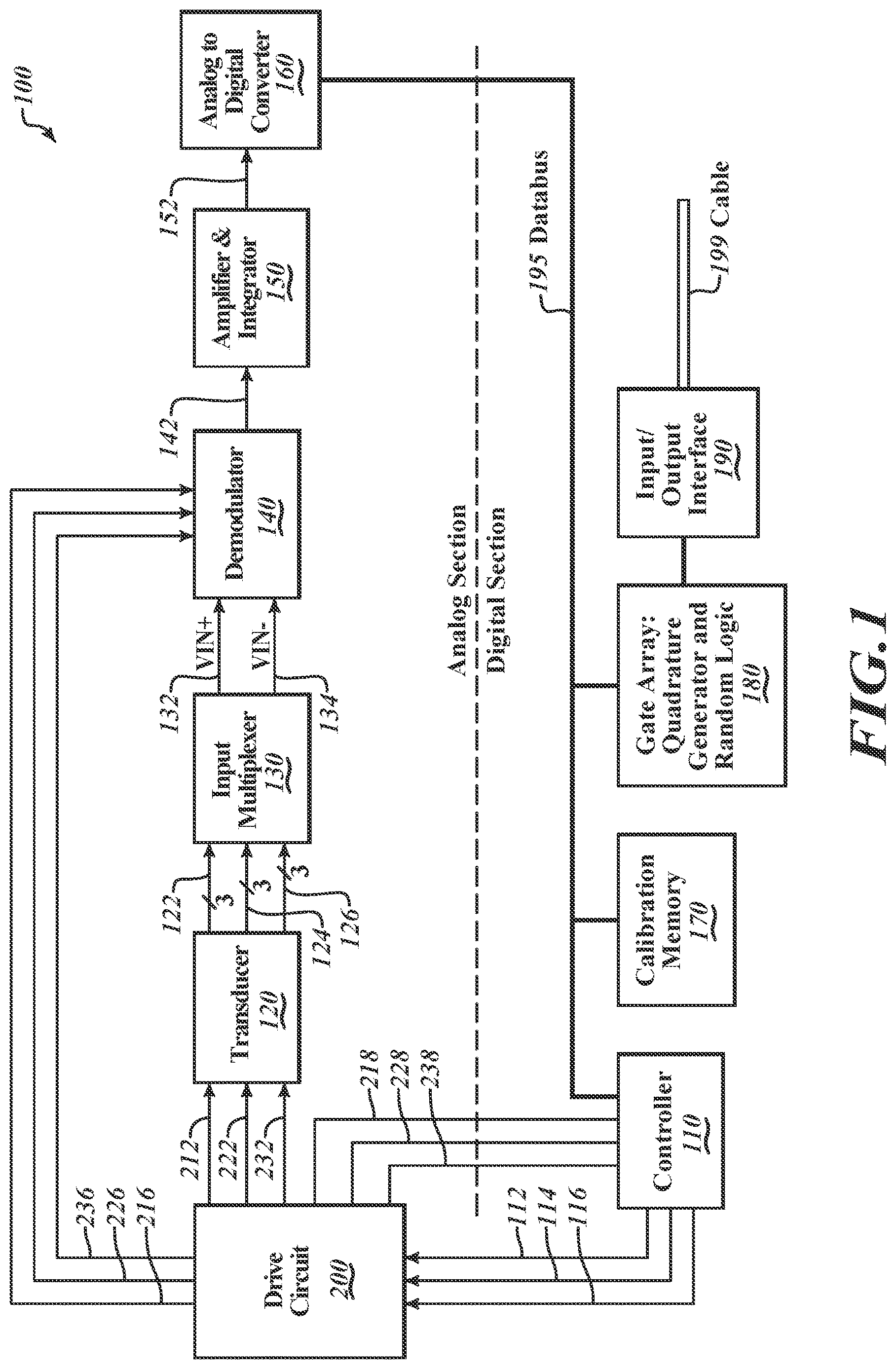 Patent US12620952 Figure 1 – Drive circuit for inductive position transducer system