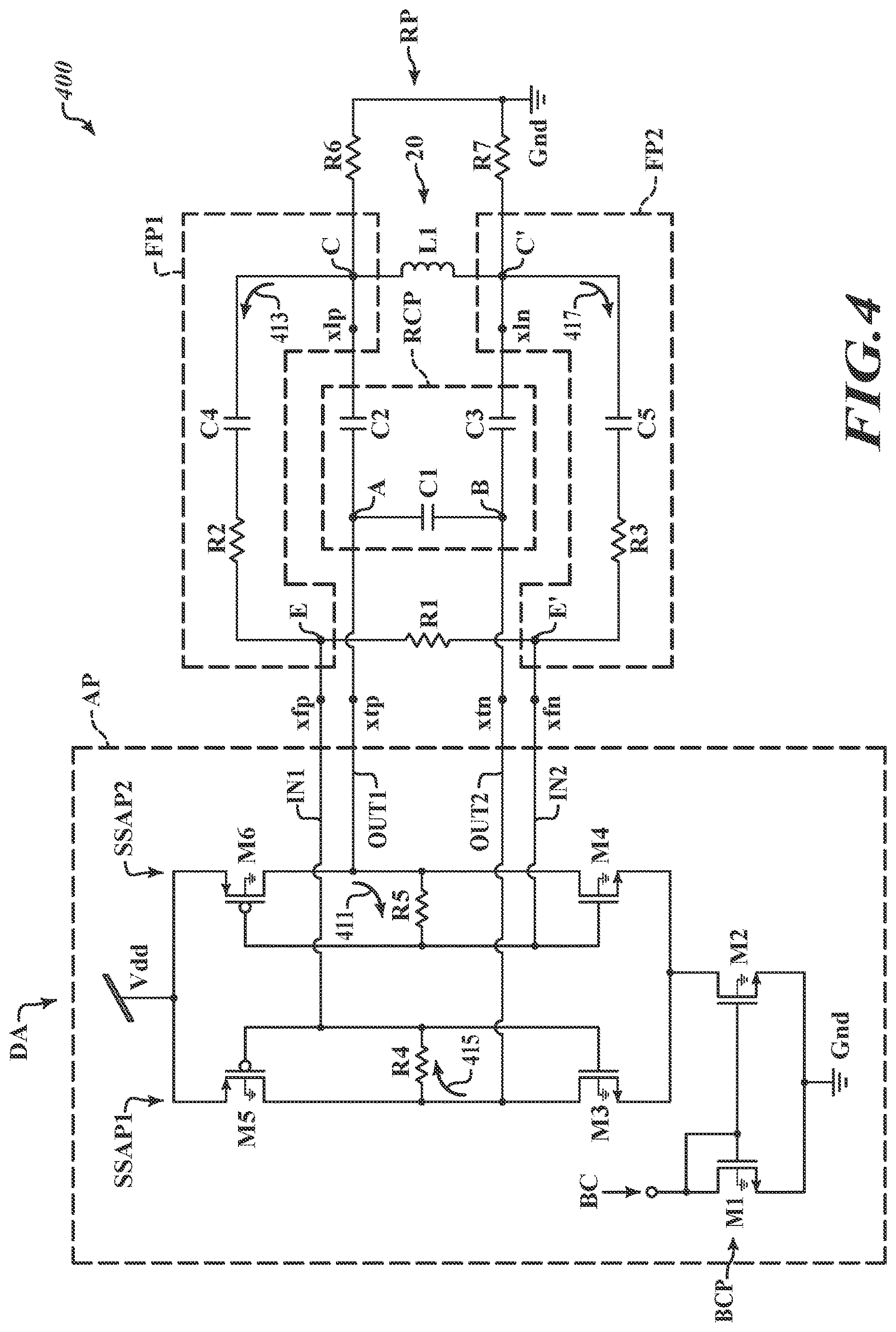 Patent US12620952 Figure 4 – Drive circuit for inductive position transducer system
