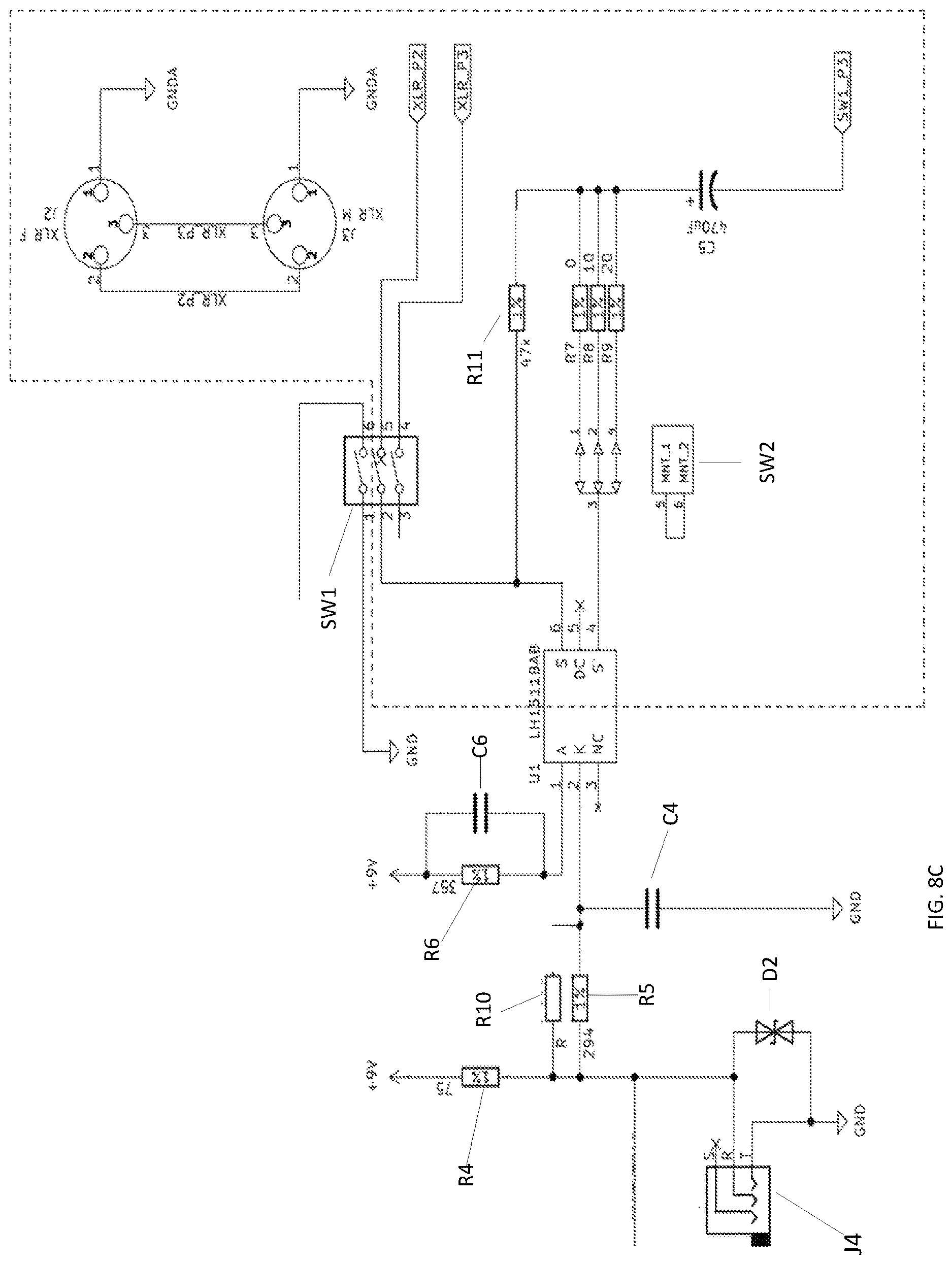 Patent US12620954 Figure 12 – Pressure-controlled audio ducking circuit