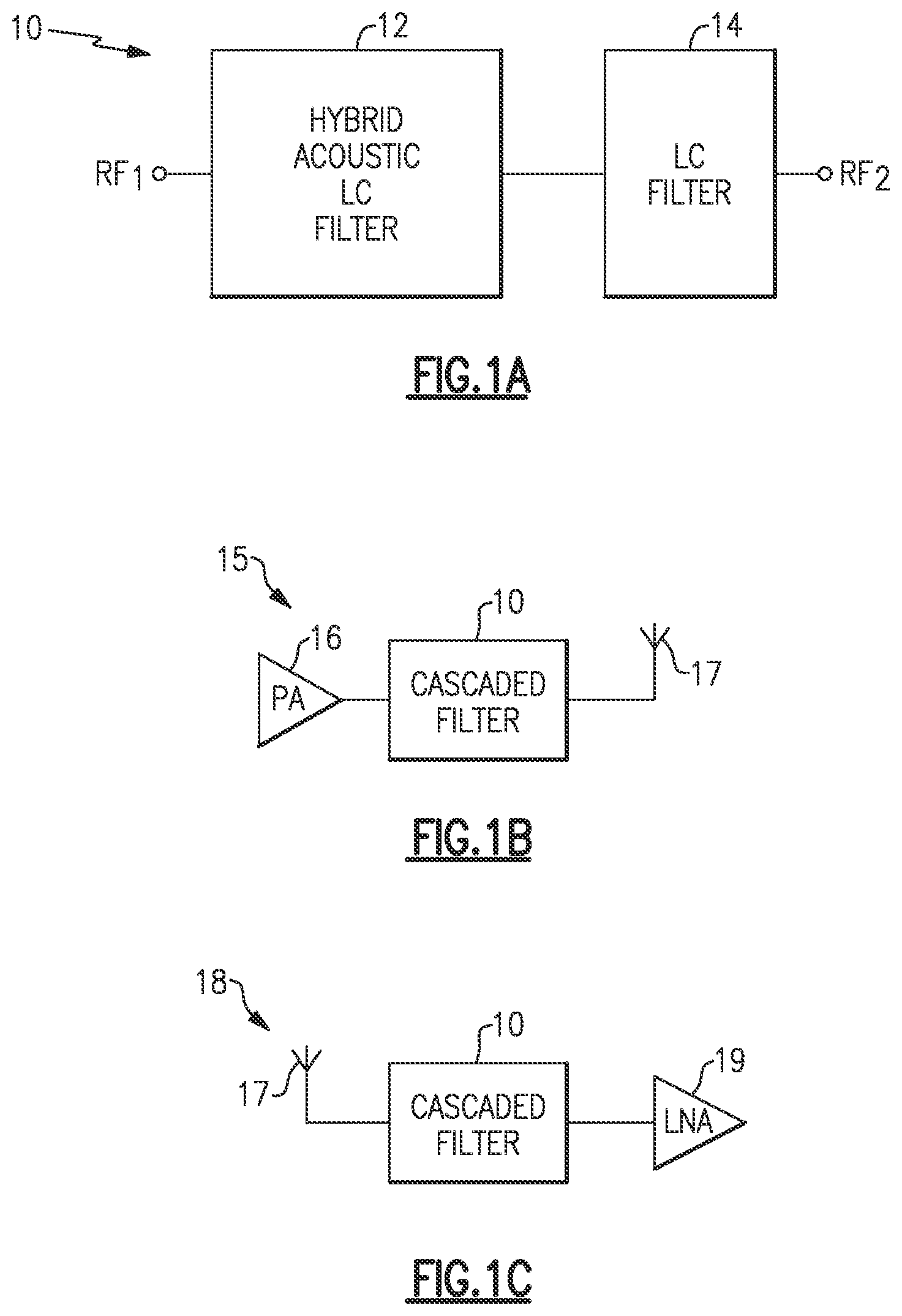Patent US12620958 Figure 1 – Multiplexer with hybrid acoustic passive filter