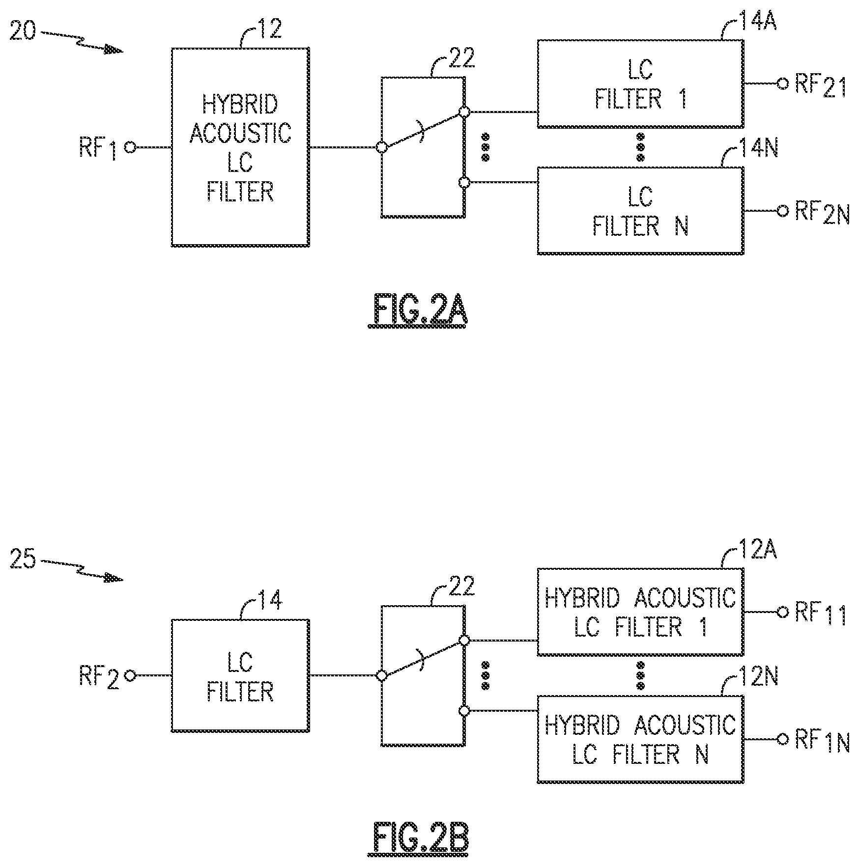 Patent US12620958 Figure 2 – Multiplexer with hybrid acoustic passive filter