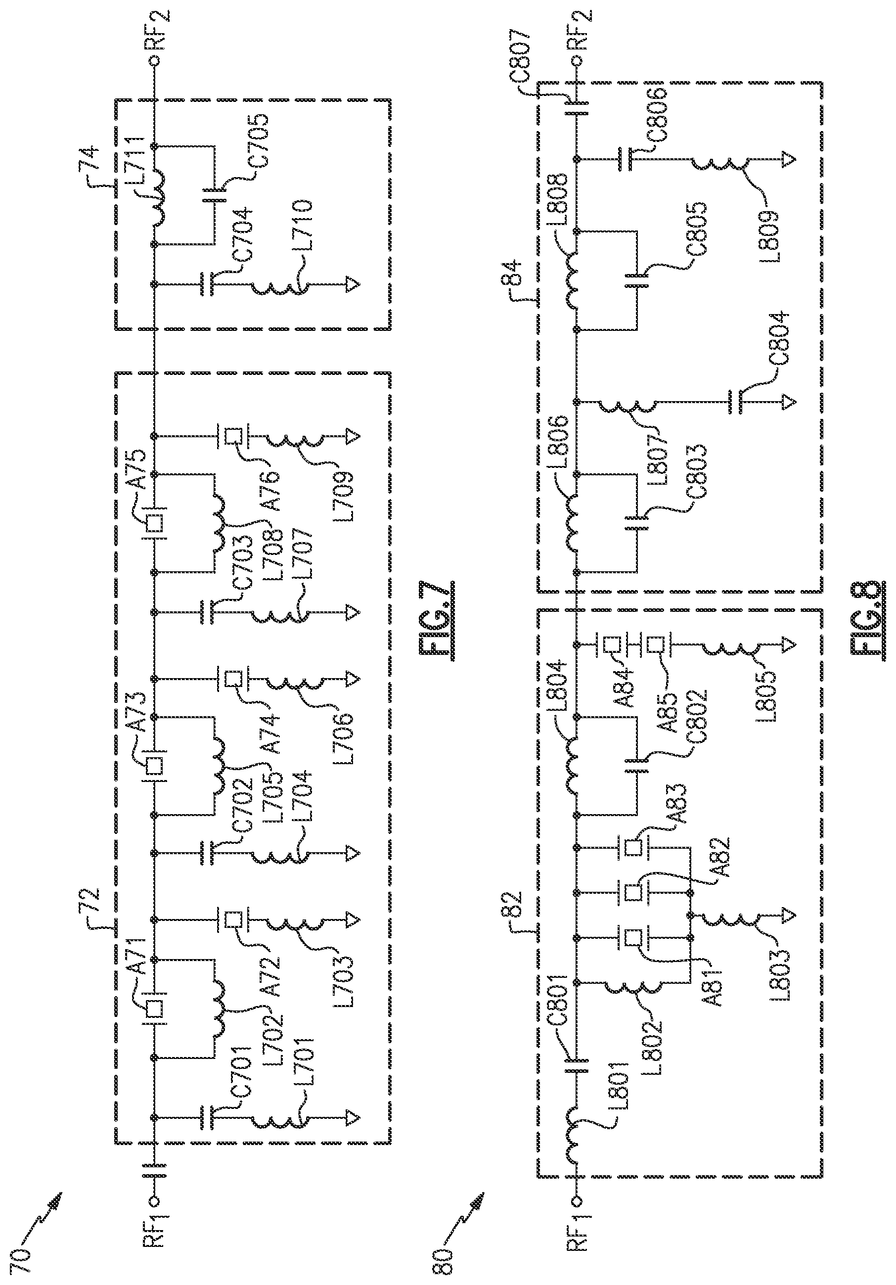 Patent US12620958 Figure 7 – Multiplexer with hybrid acoustic passive filter