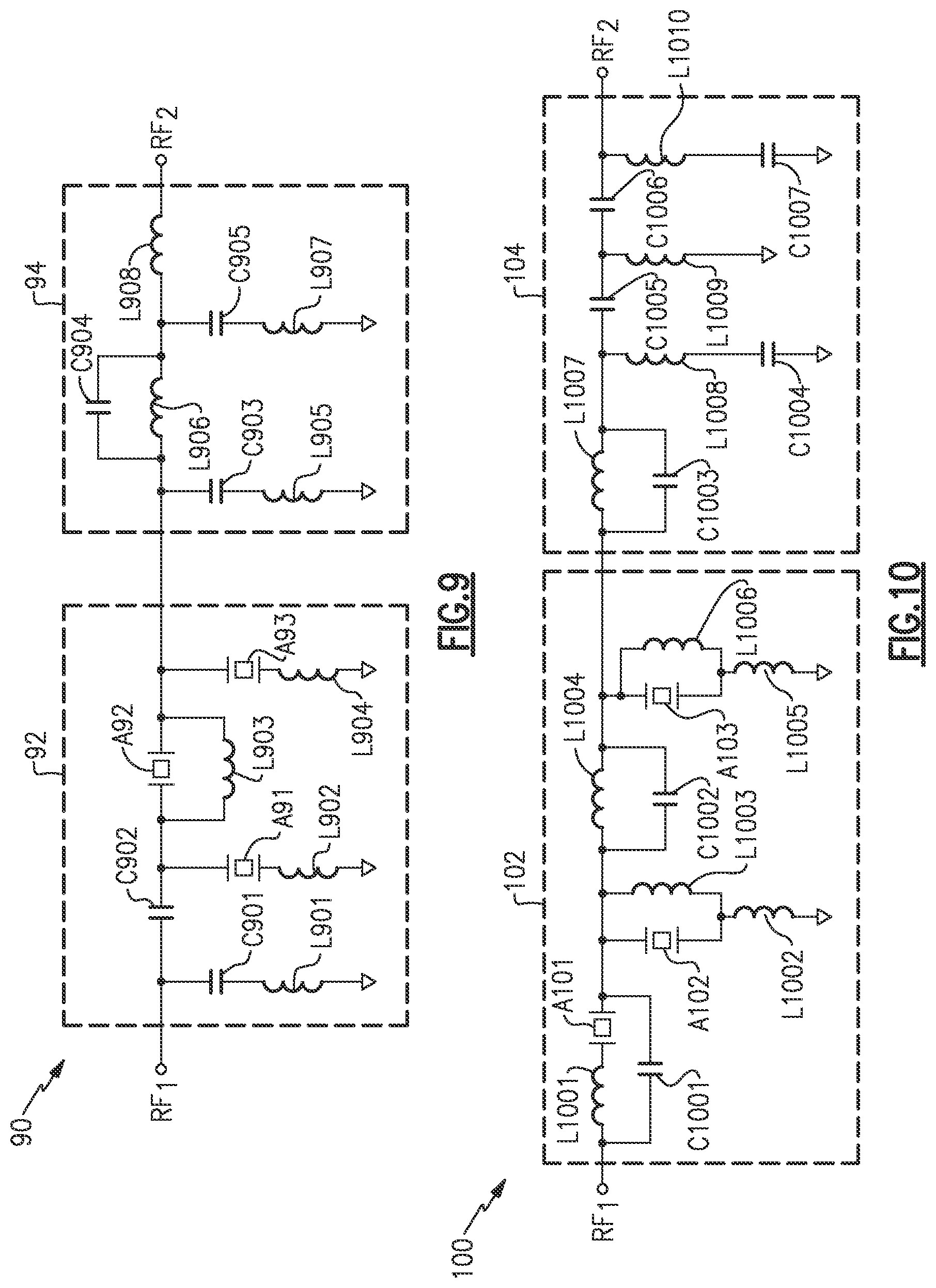 Patent US12620958 Figure 8 – Multiplexer with hybrid acoustic passive filter
