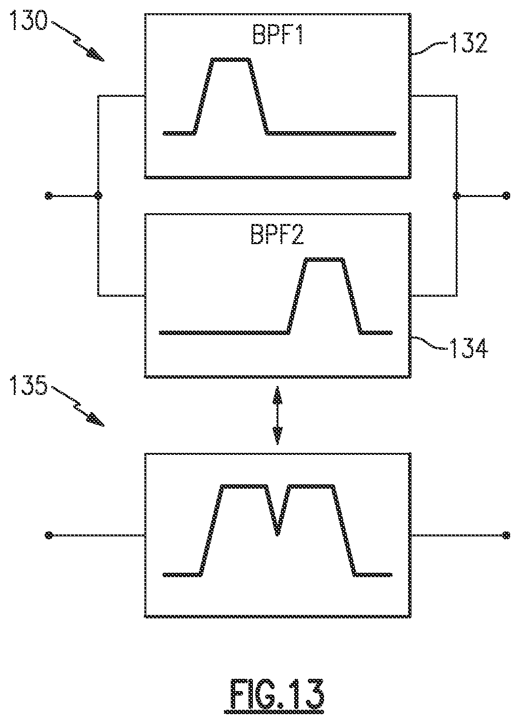 Patent US12620958 Figure 11 – Multiplexer with hybrid acoustic passive filter