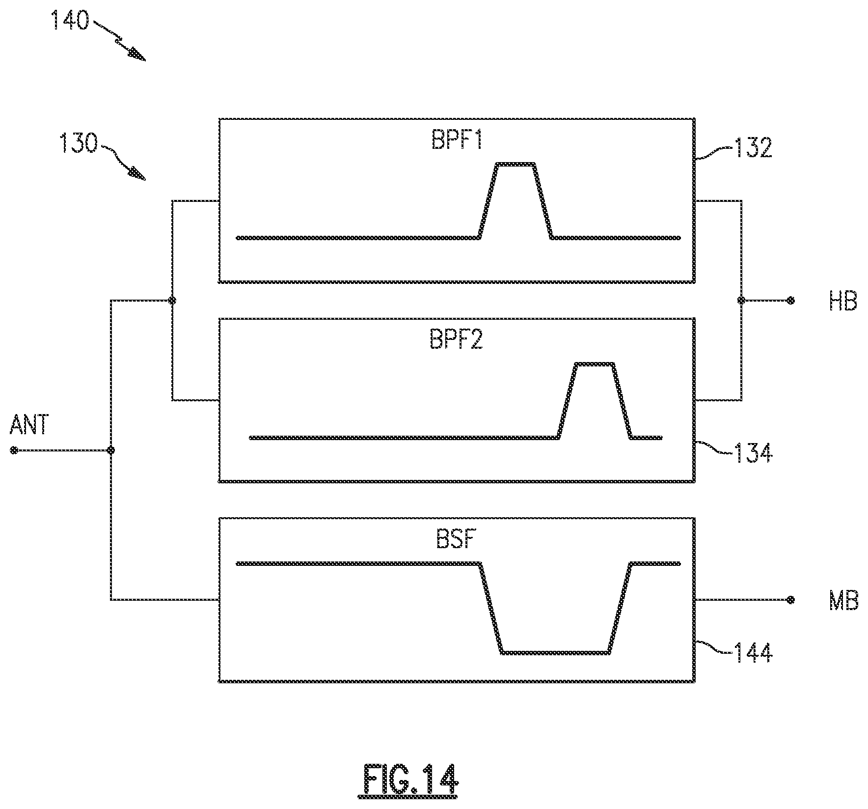 Patent US12620958 Figure 12 – Multiplexer with hybrid acoustic passive filter