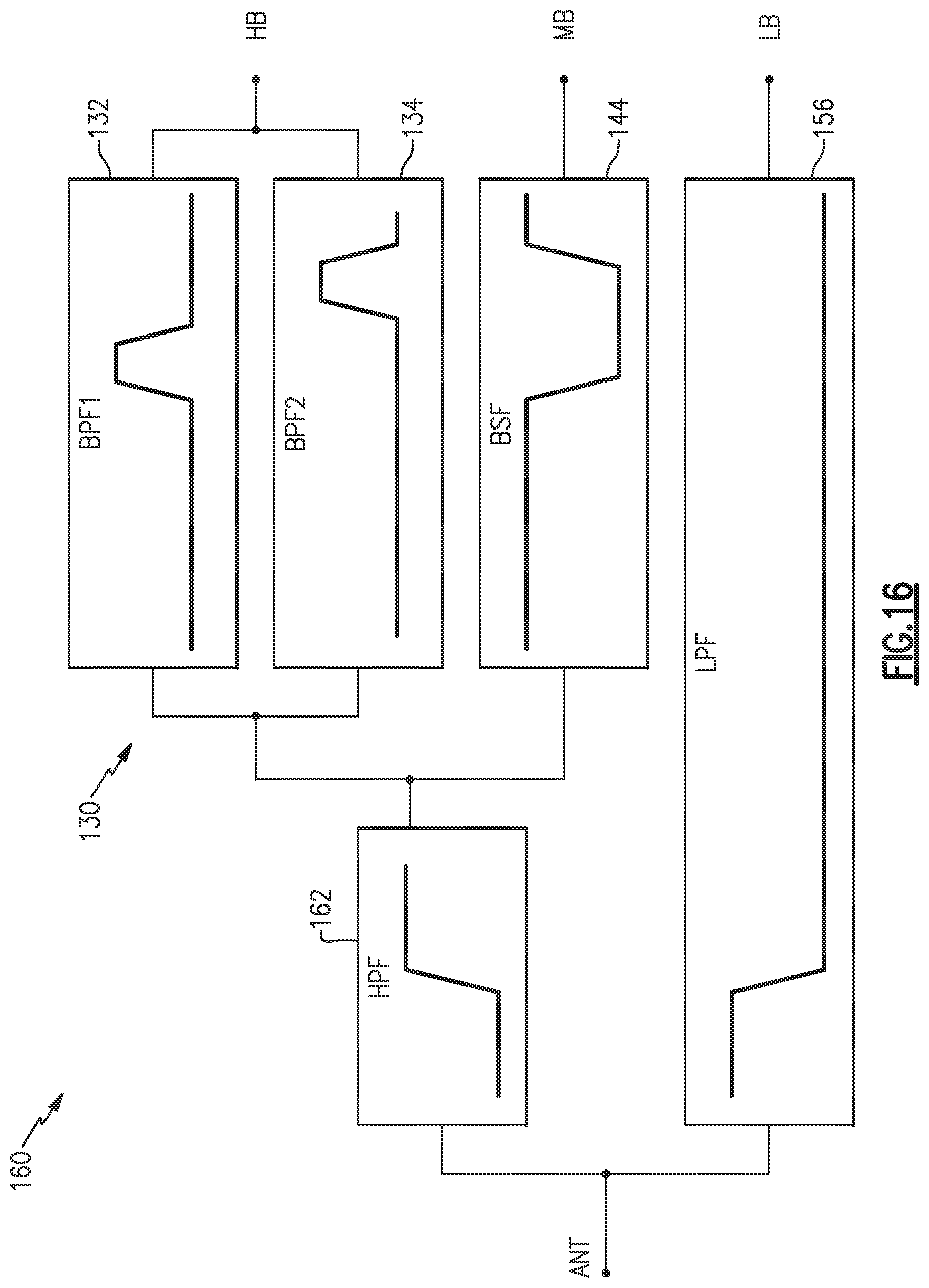 Patent US12620958 Figure 14 – Multiplexer with hybrid acoustic passive filter
