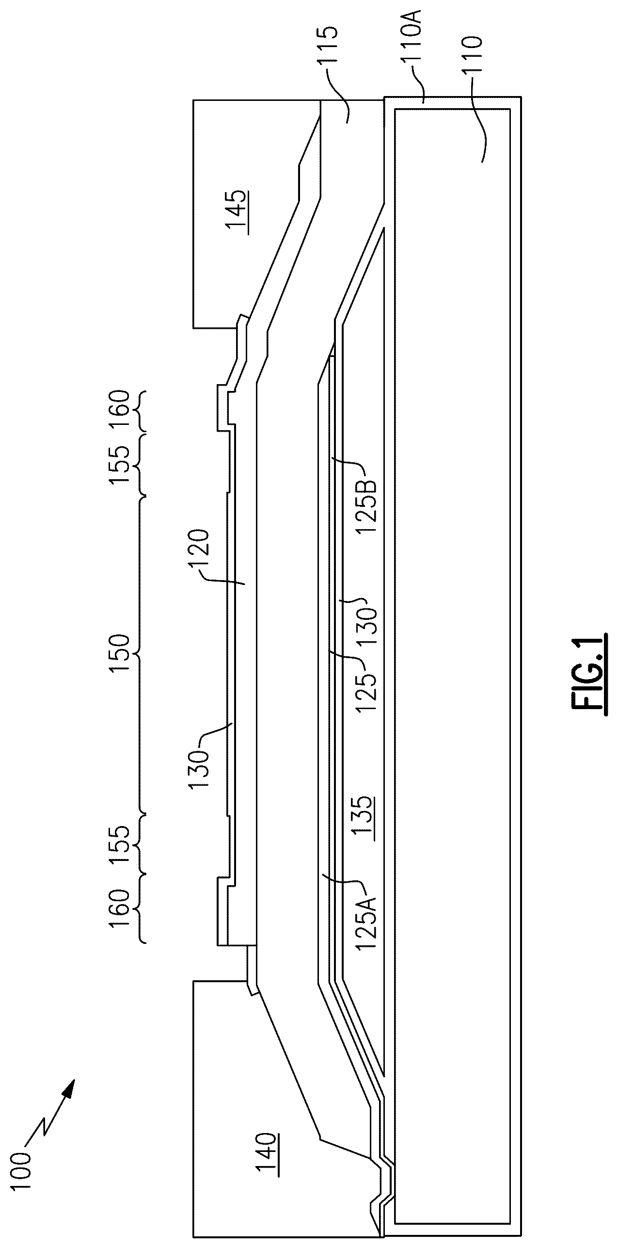 Patent US12620967 Figure 1 – Enhanced bulk acoustic wave resonator performance using metallic bragg mirrors