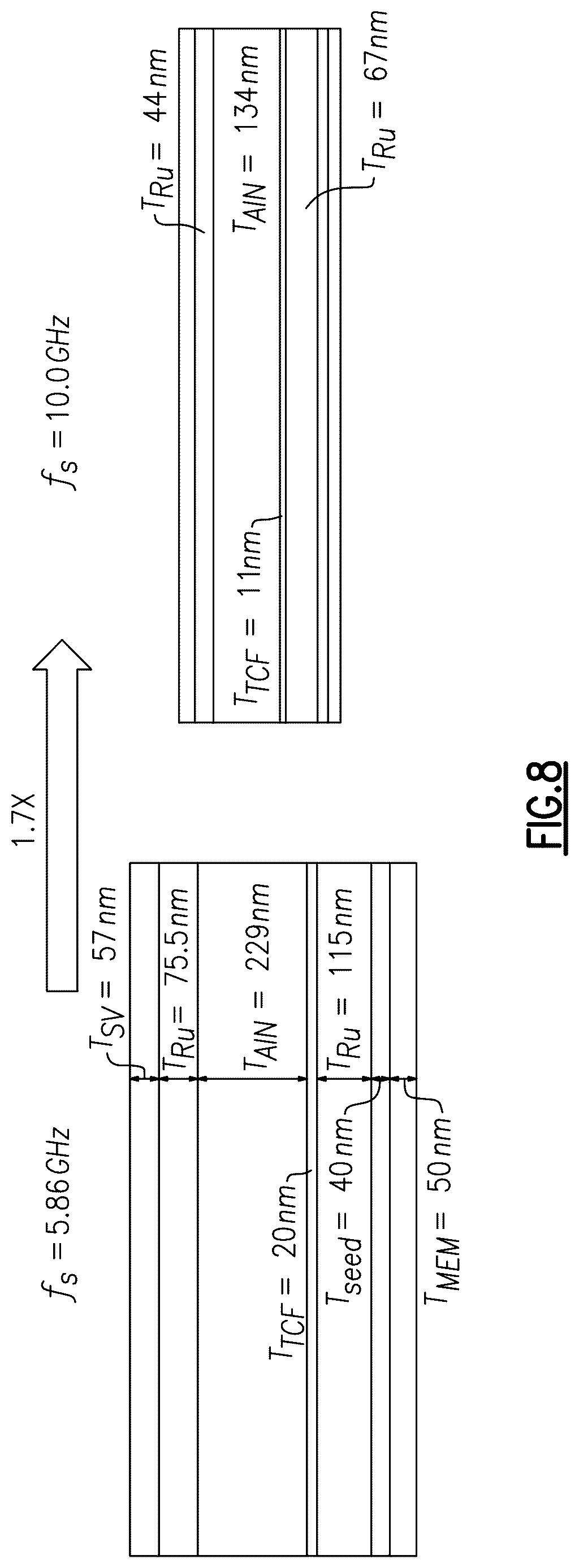 Patent US12620967 Figure 9 – Enhanced bulk acoustic wave resonator performance using metallic bragg mirrors