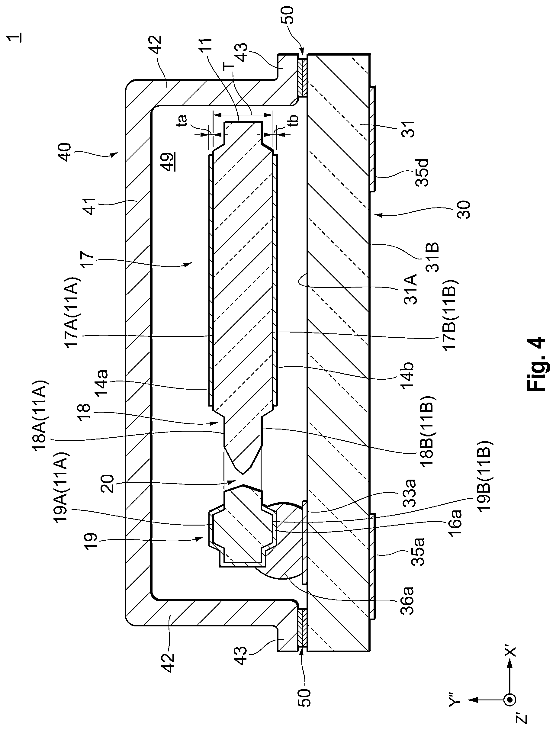 Patent US12620968 Figure 4 – Quartz crystal resonator, quartz crystal resonator unit and quartz crystal oscillator