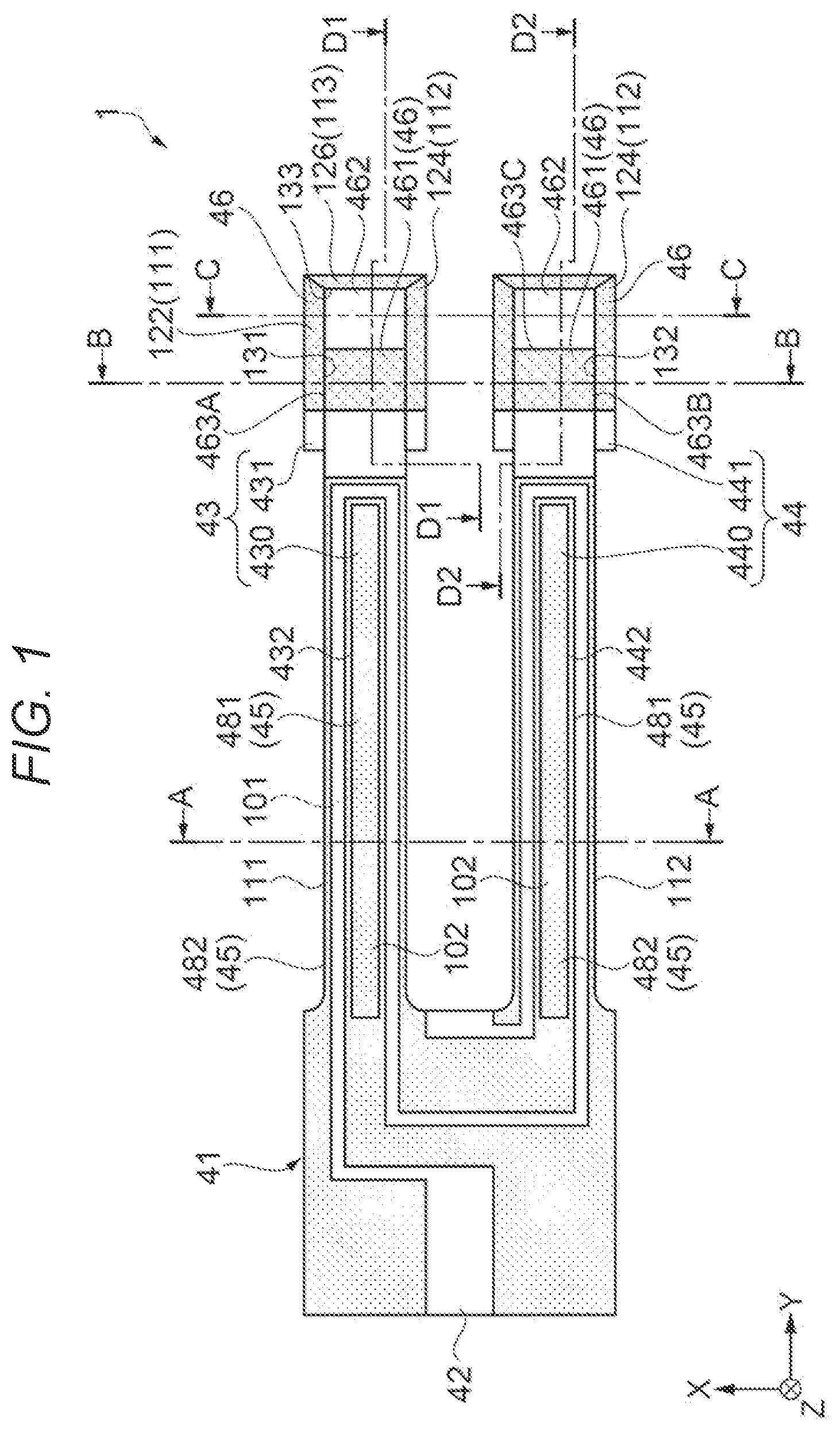 Patent US12620971 Figure 1 – Vibrator element, vibrator device, and method of manufacturing vibrator element