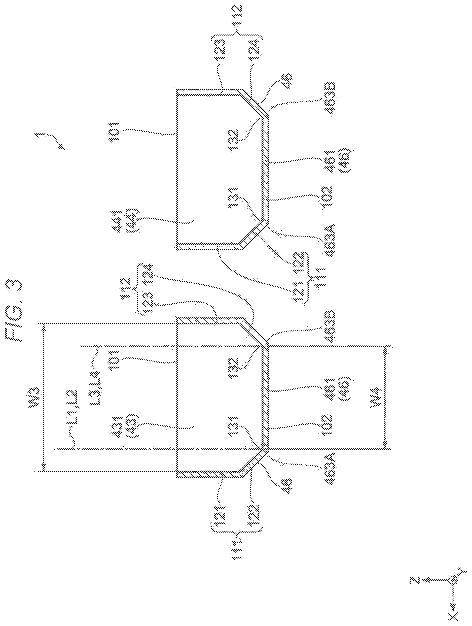Patent US12620971 Figure 3 – Vibrator element, vibrator device, and method of manufacturing vibrator element