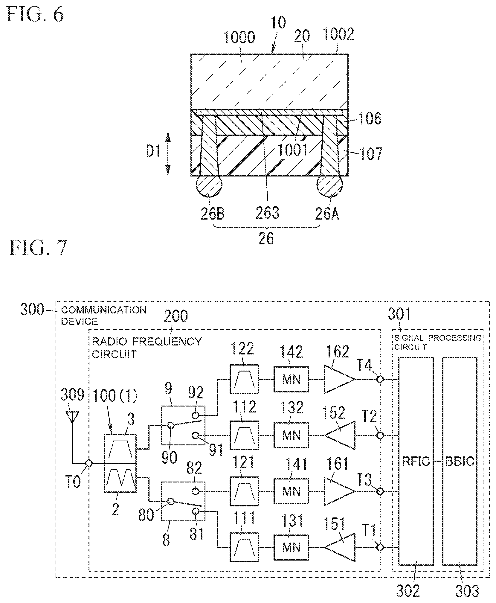 Patent US12620973 Figure 4 – Radio frequency module and communication device