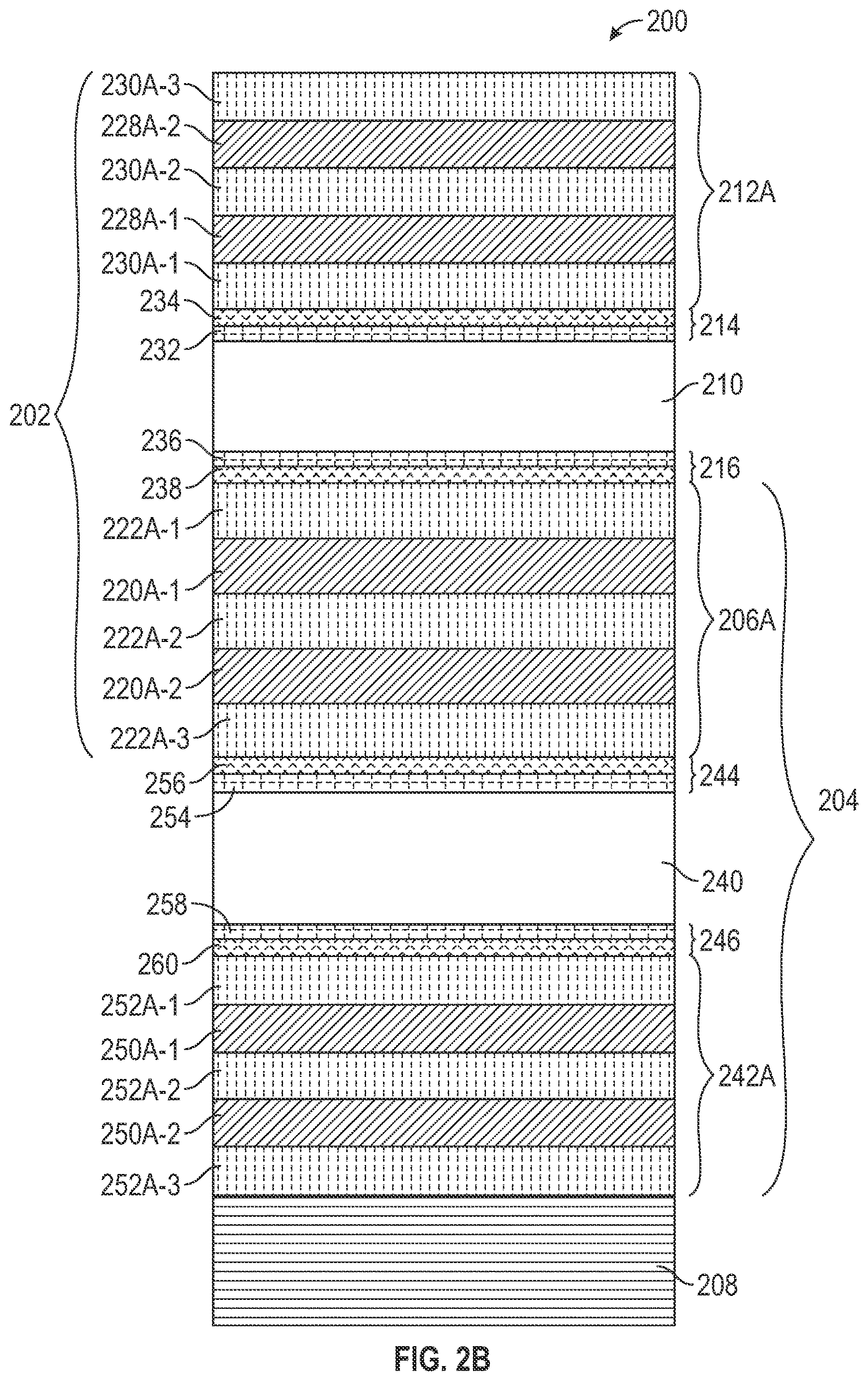 Patent US12620974 Figure 3 – Stacked resonators with shared reflector layers