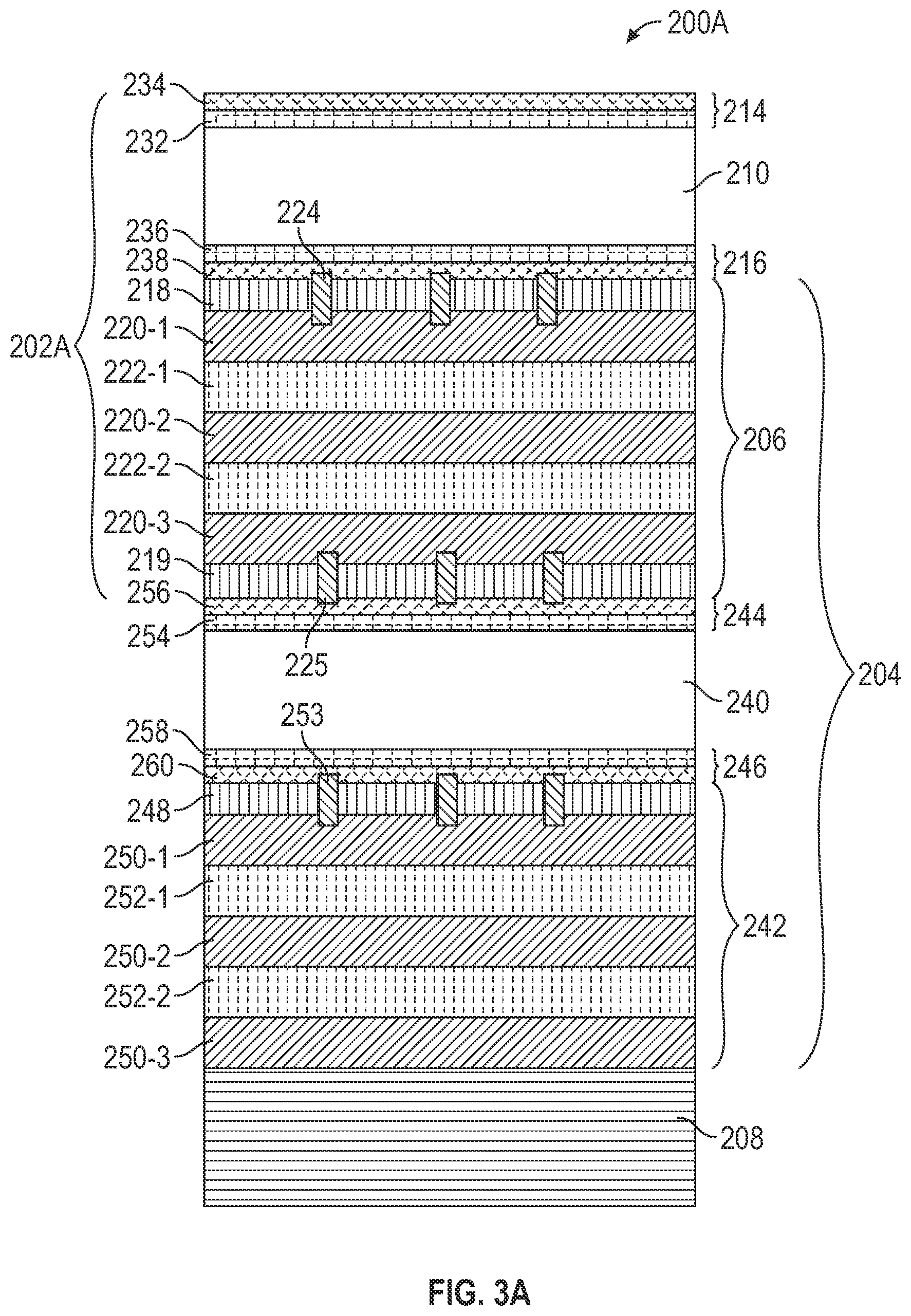 Patent US12620974 Figure 4 – Stacked resonators with shared reflector layers