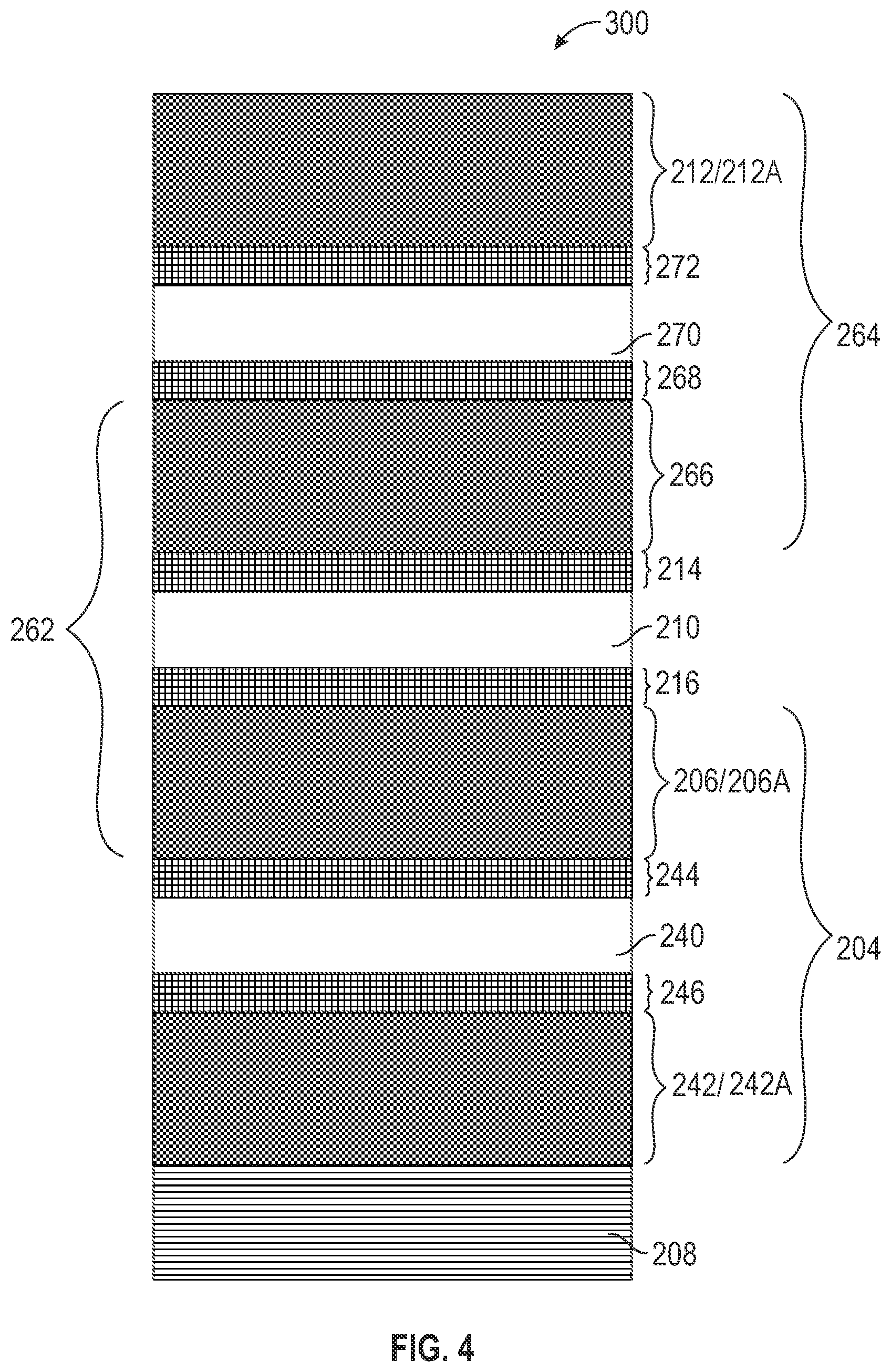 Patent US12620974 Figure 6 – Stacked resonators with shared reflector layers