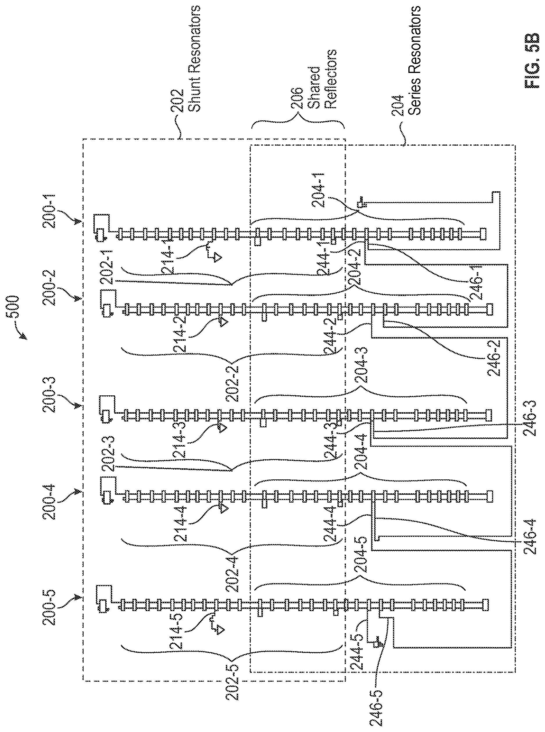 Patent US12620974 Figure 8 – Stacked resonators with shared reflector layers