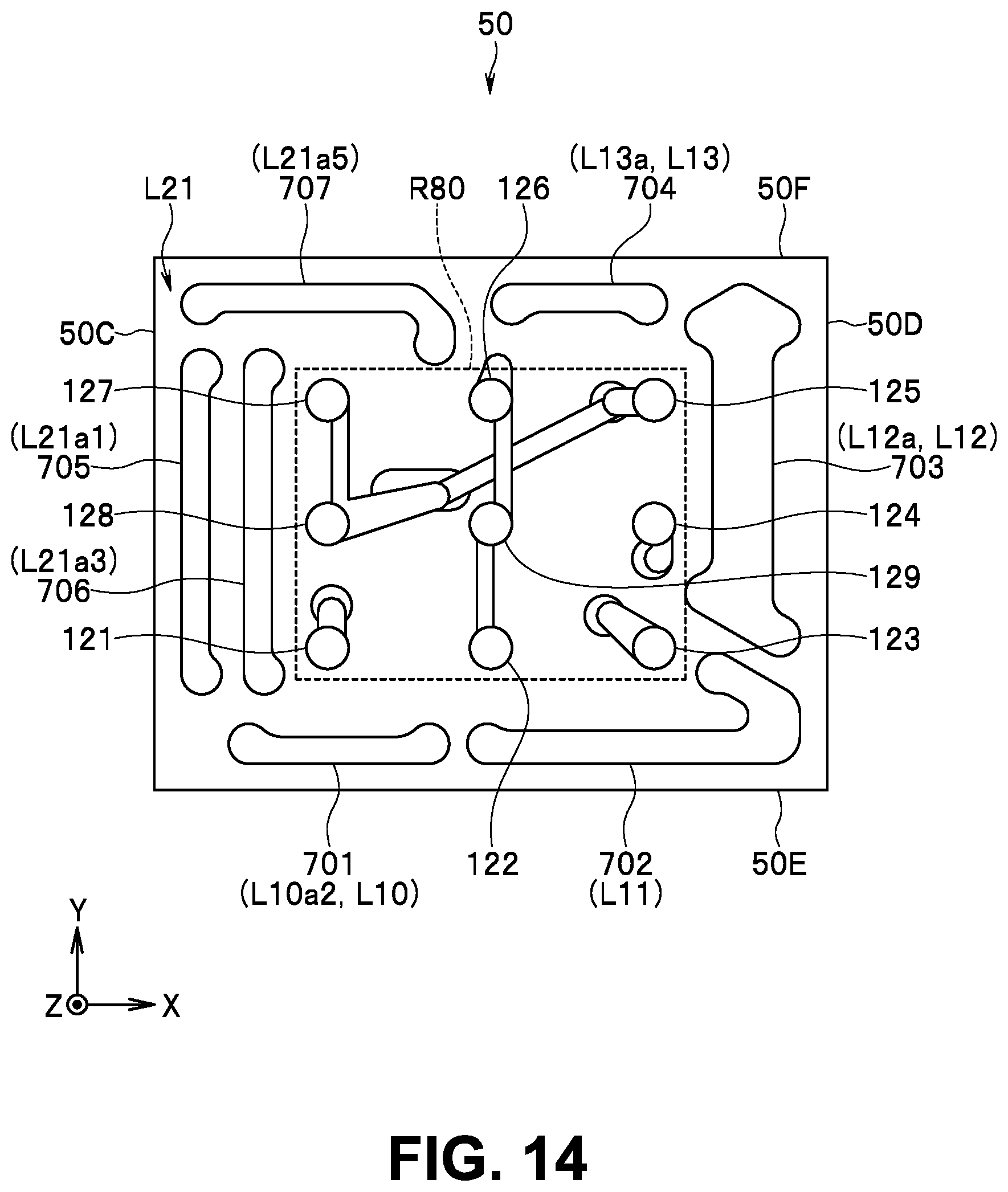 Patent US12620975 Figure 14 – Electronic component