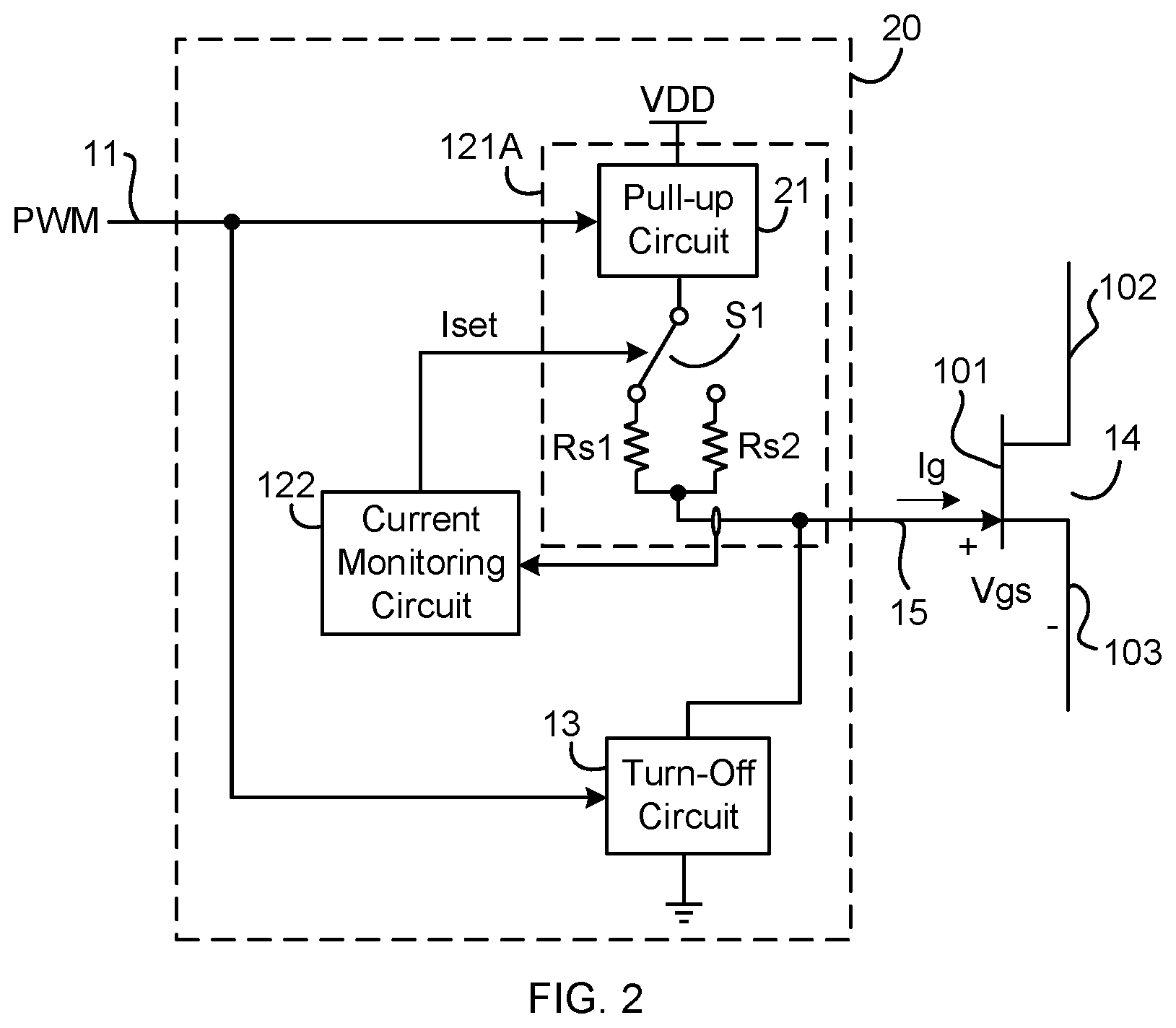 Patent US12620987 Figure 2 – Current gate driver for wide bandgap semiconductor transistor