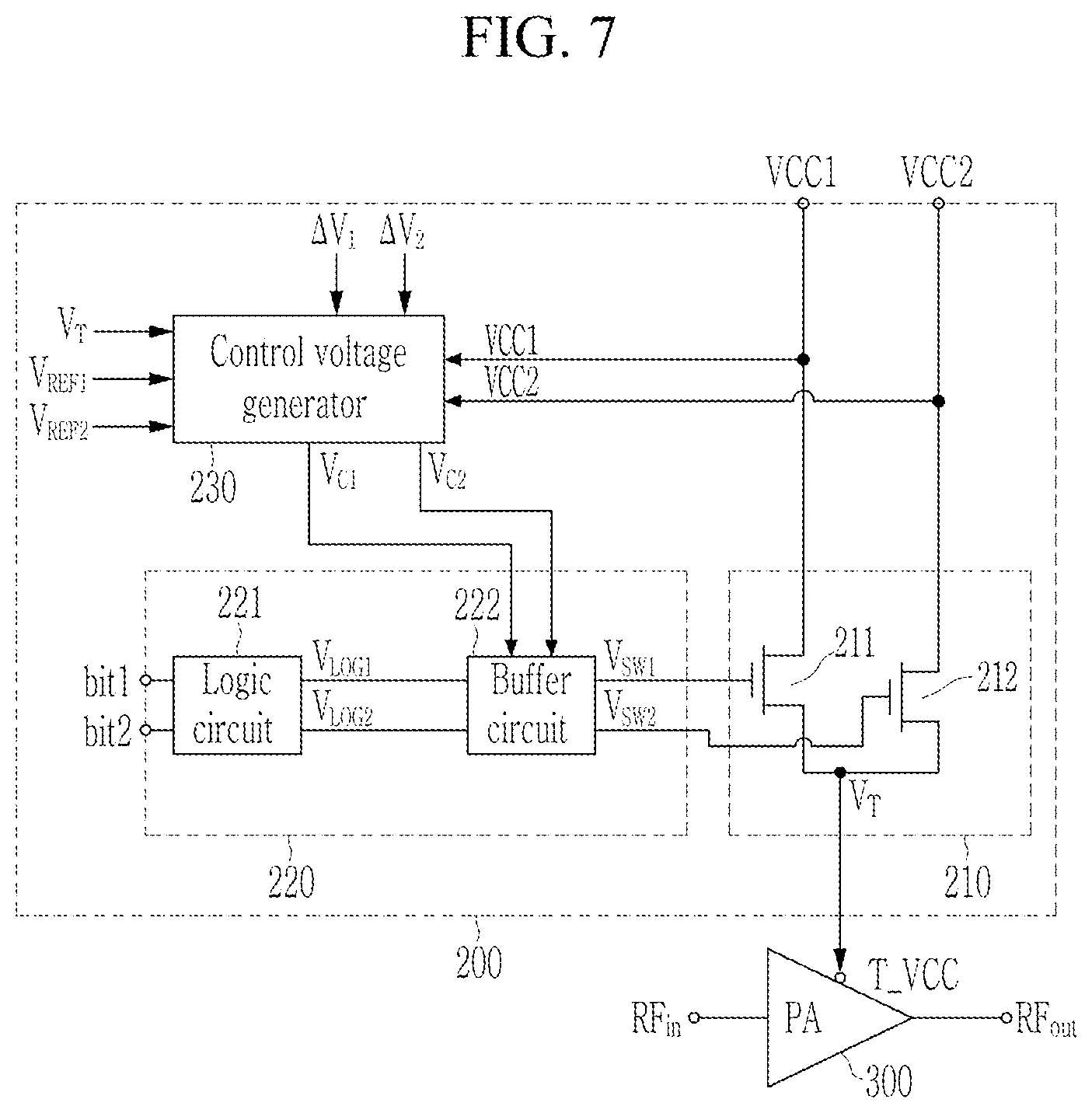 Patent US12620989 Figure 8 – Power supply switch circuit