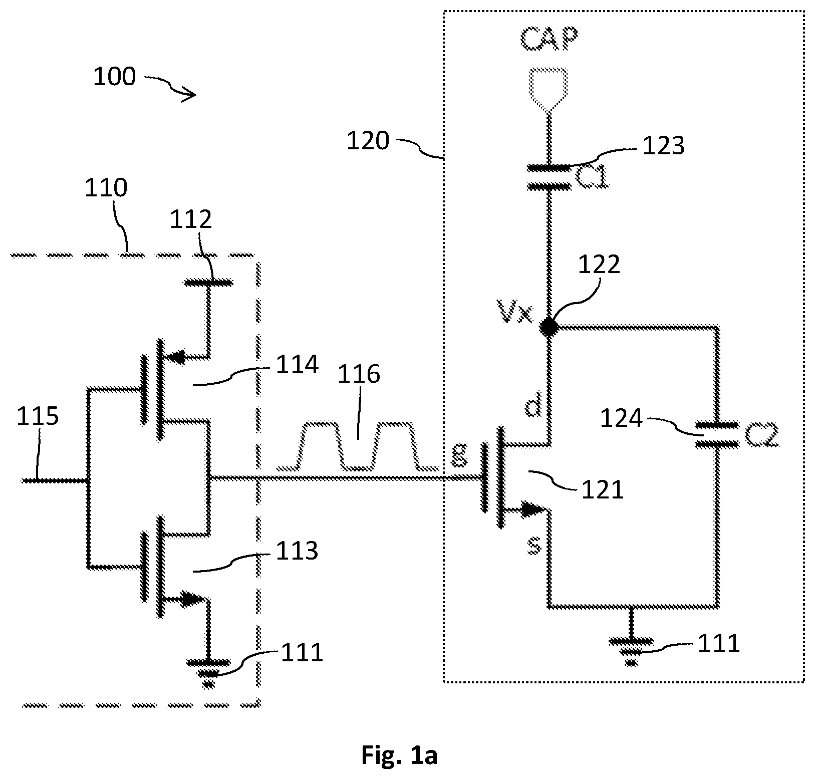 Patent US12620990 — Capacitor circuit and method for controlling a capacitor circuit — Figure 1