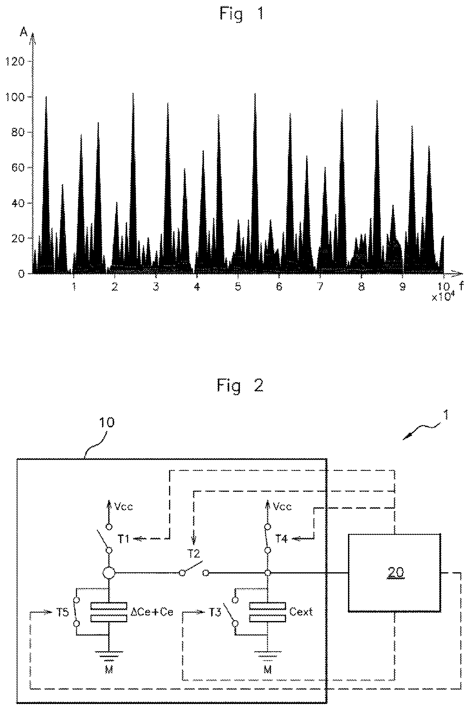 Patent US12620992 Figure 1 – Capacitive sensor with optimized noise immunity