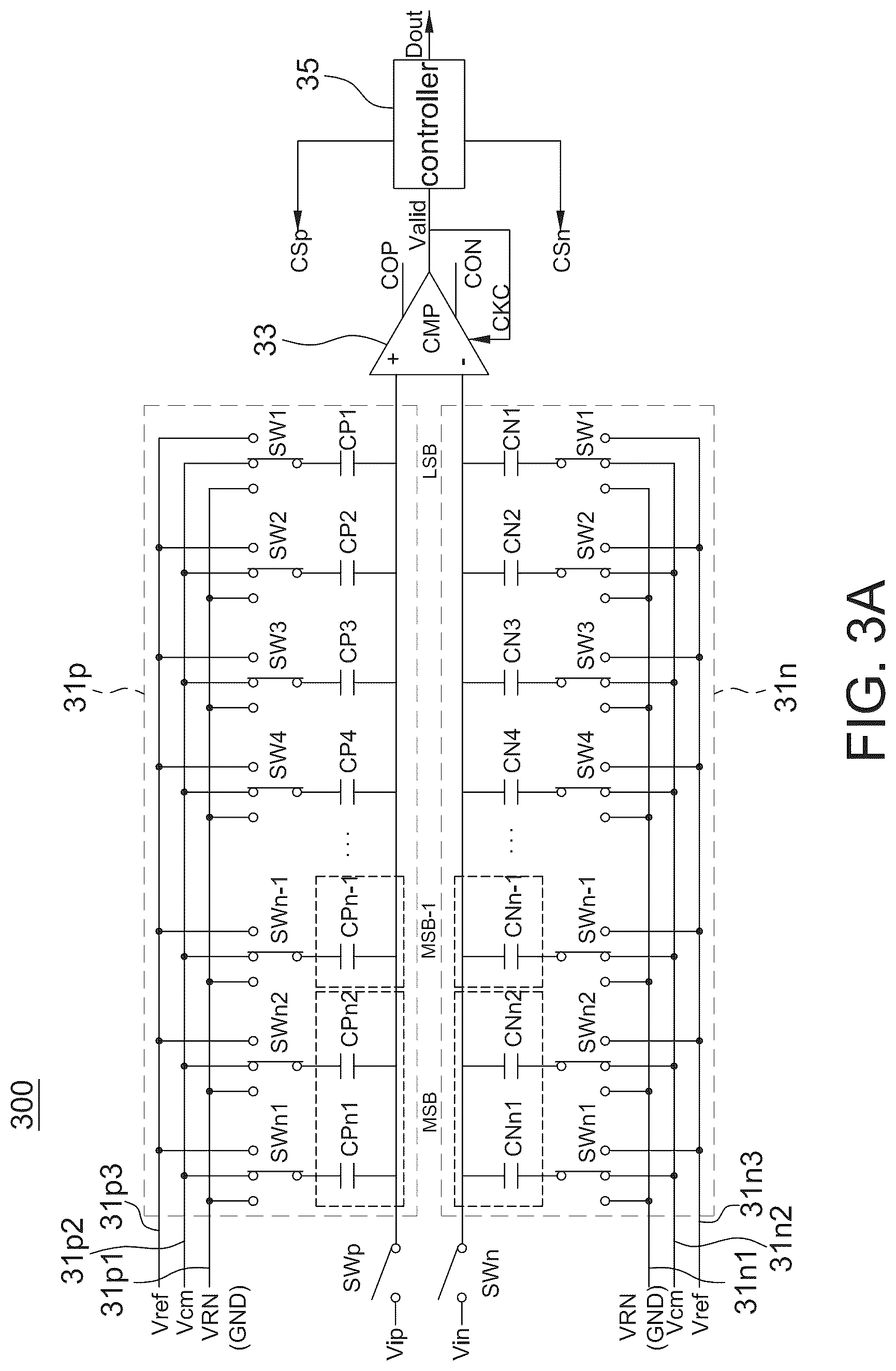 Patent US12621000 Figure 3 – Successive approximation register analog-to-digital converter and operating method thereof