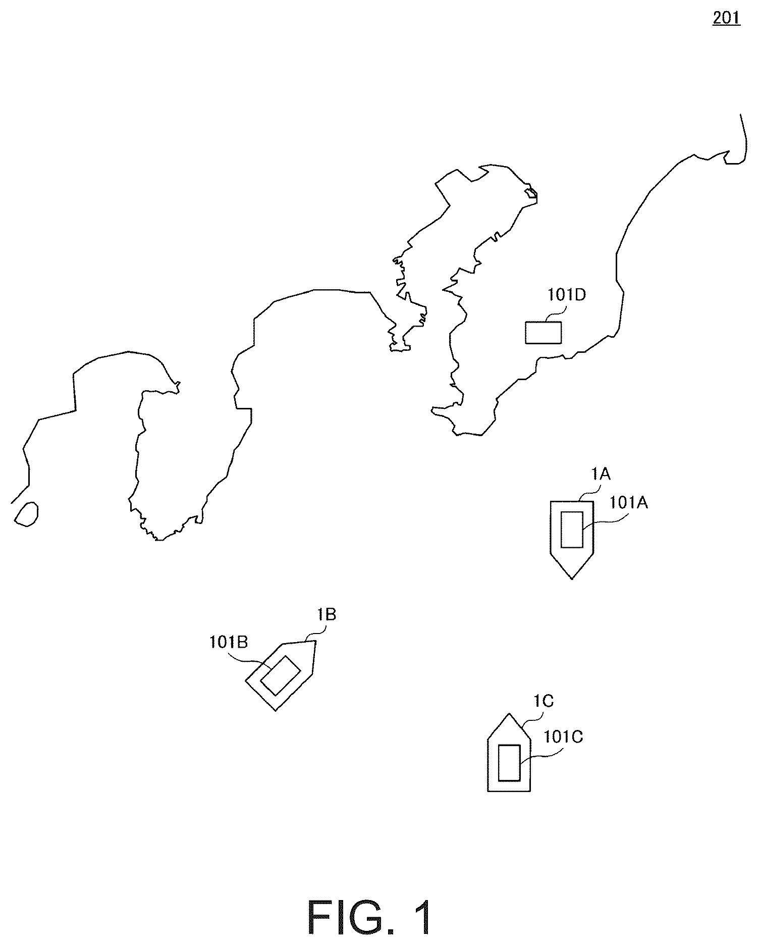 Patent US12621014 Figure 1 – Ship information exchange device, ship information exchange method and ship information exchange program