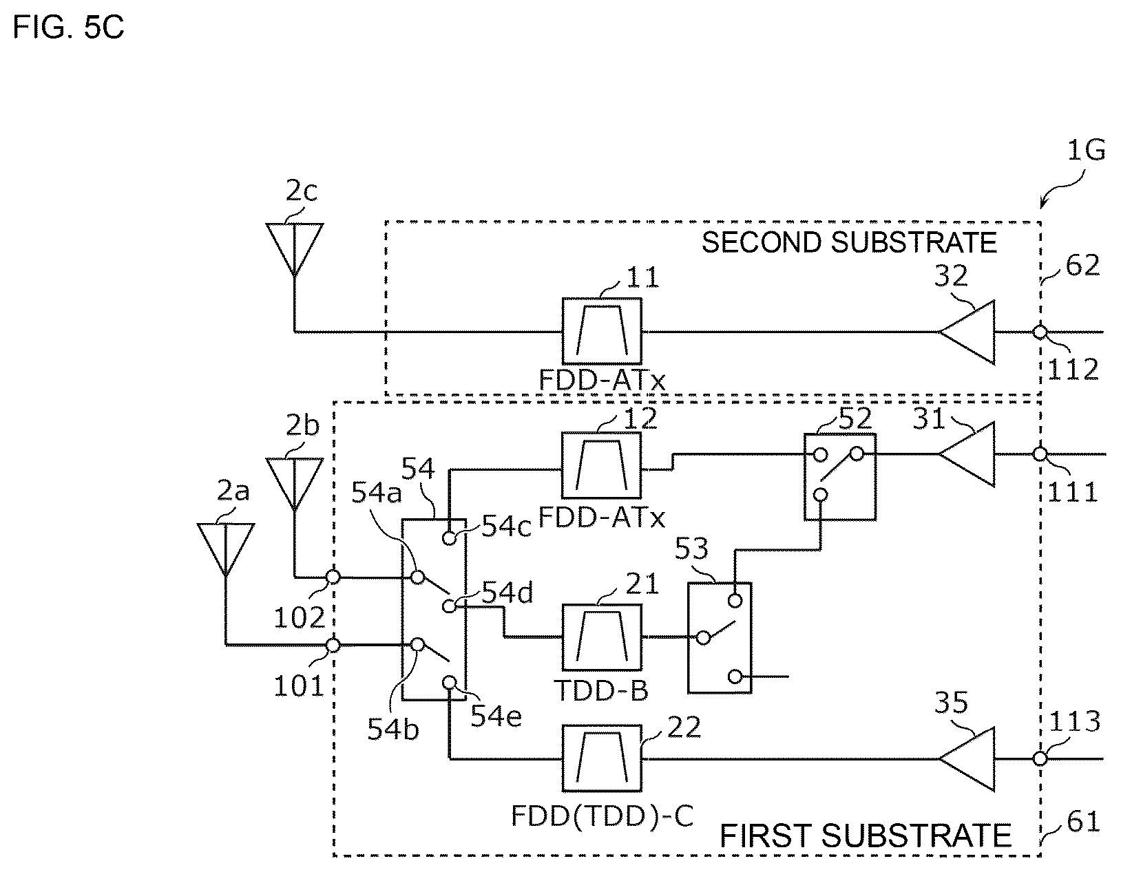 Patent US12621017 Figure 8 – Radio frequency circuit and communication device
