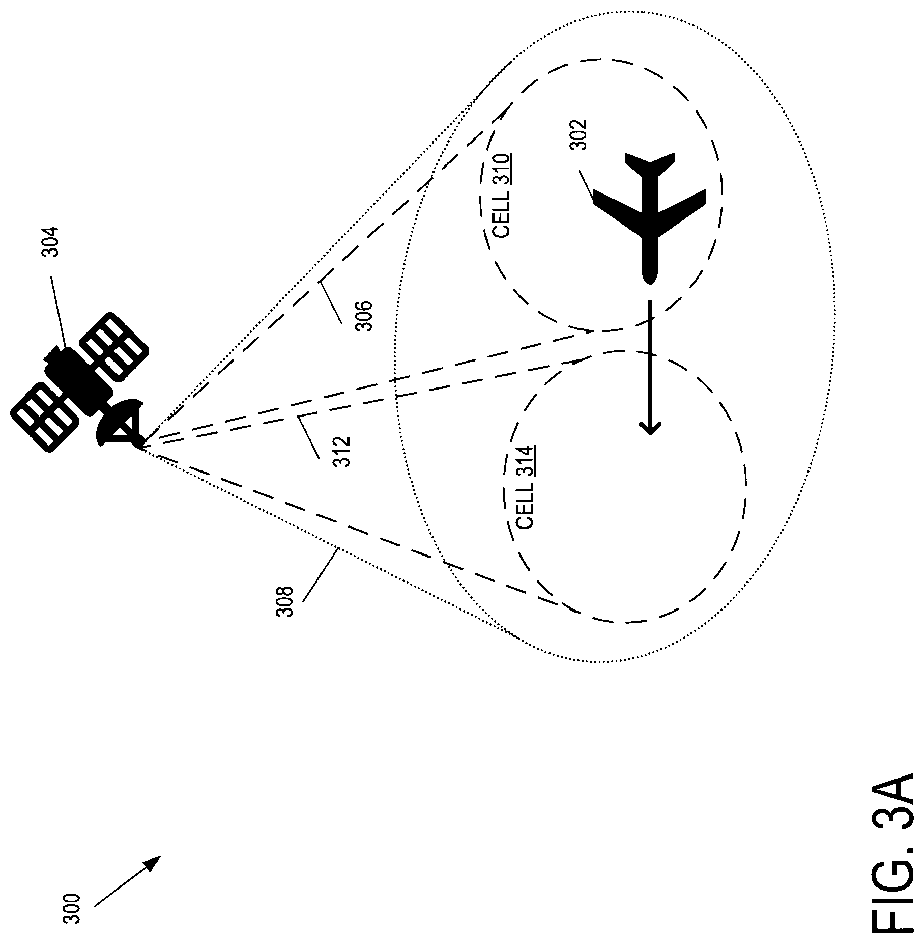 Patent US12621050 Figure 4 – Satellites having broadband and narrowband communication hardware