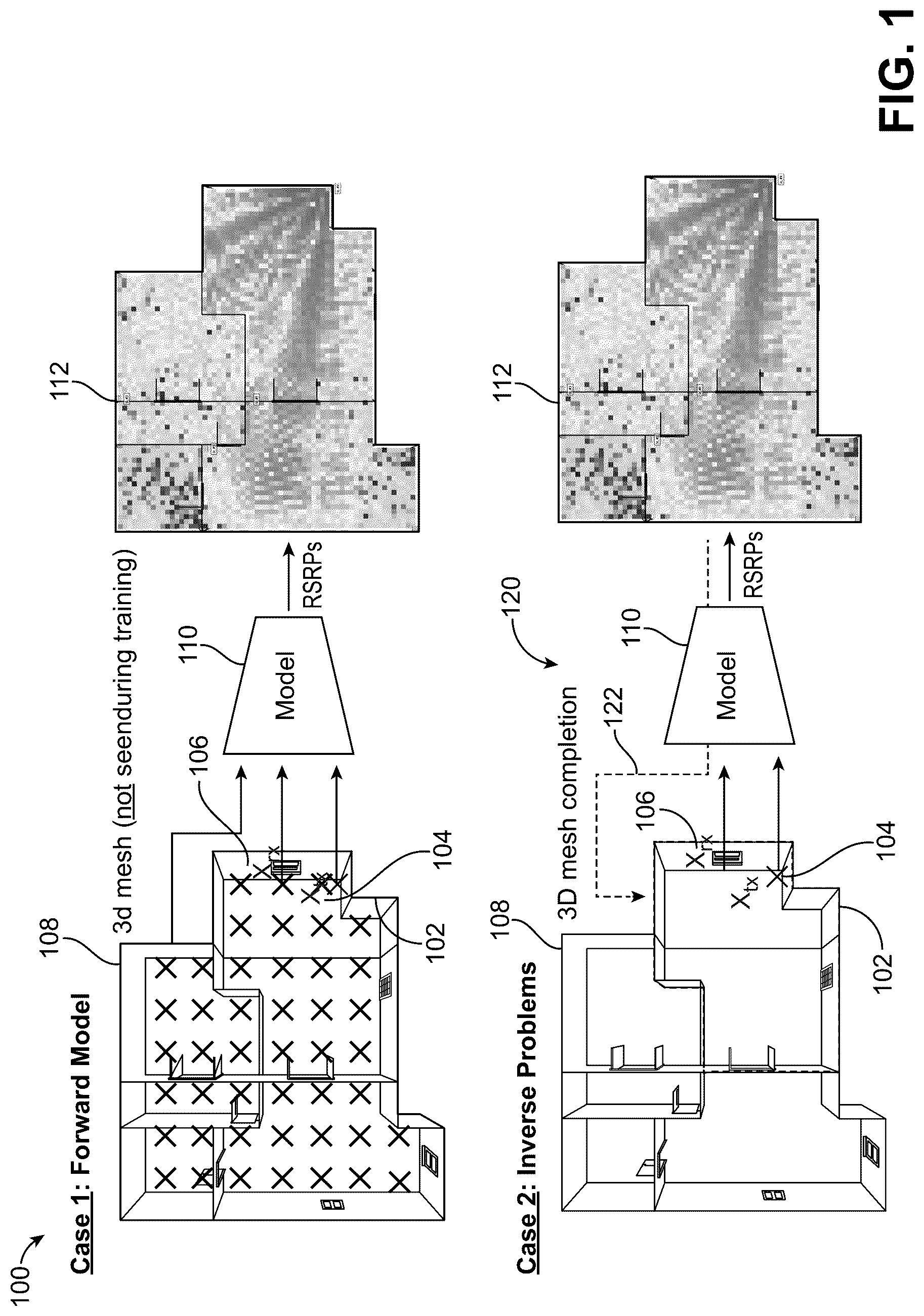 Patent US12621069 Figure 1 – Equivariant spatially-consistent wireless channel models