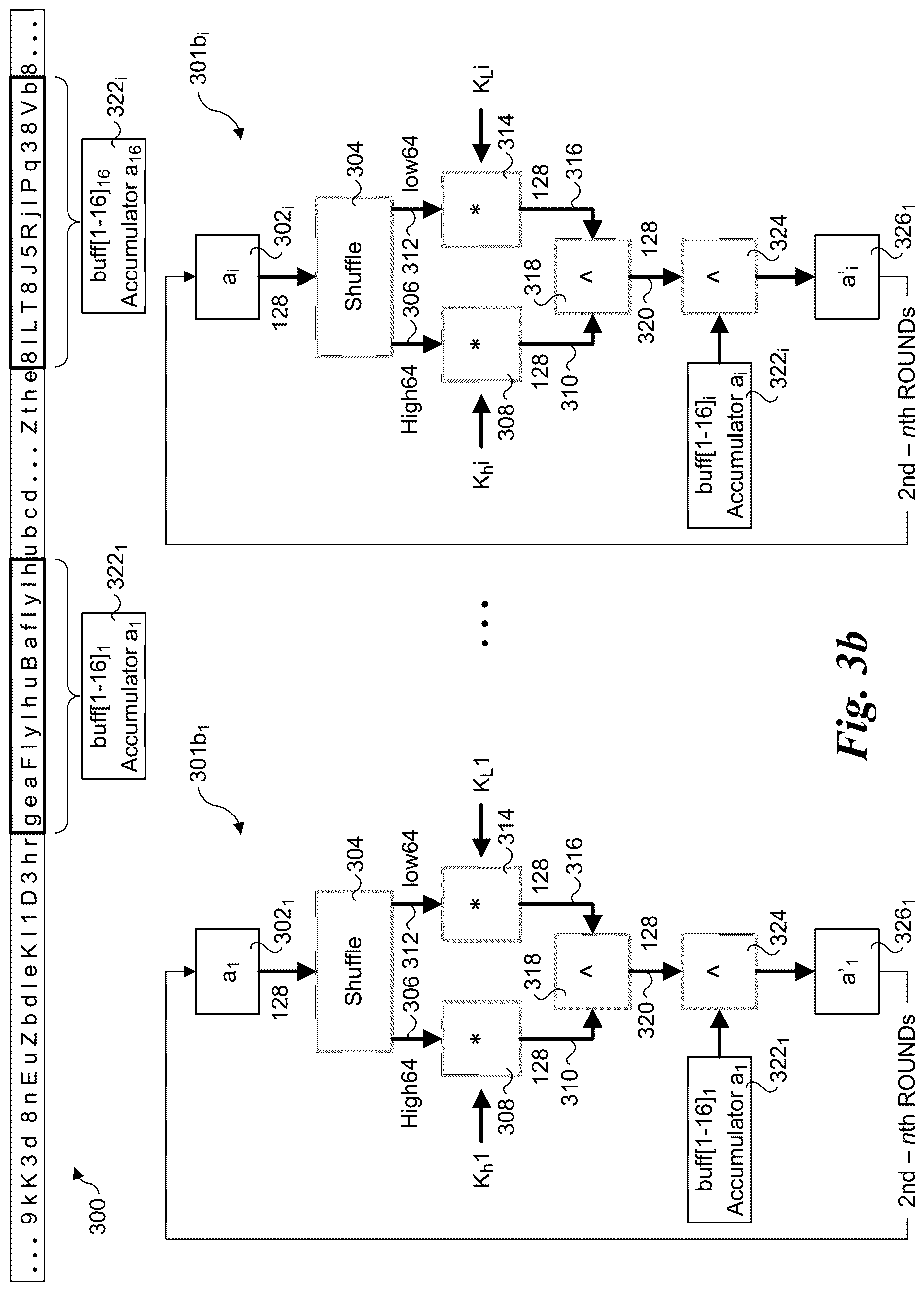 Patent US12621124 Figure 4 – Non-cryptographic hashing using carry-less multiplication