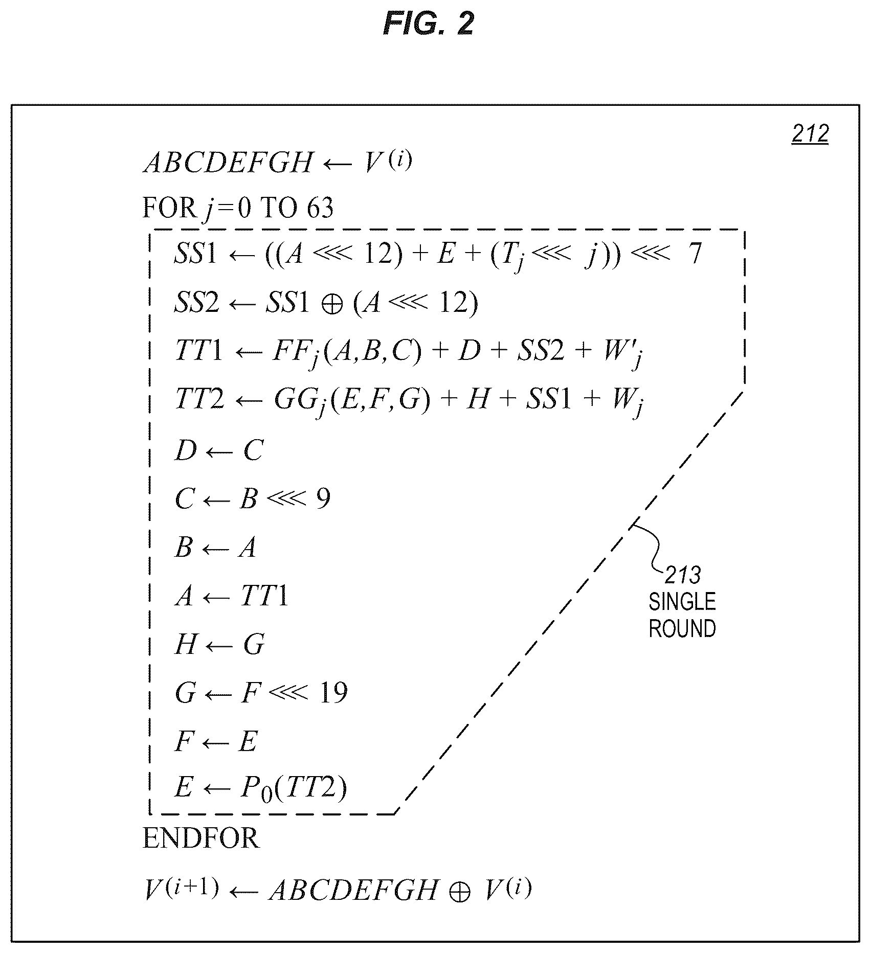Patent US12621126 Figure 2 – SM3 hash algorithm acceleration processors, methods, systems, and instructions