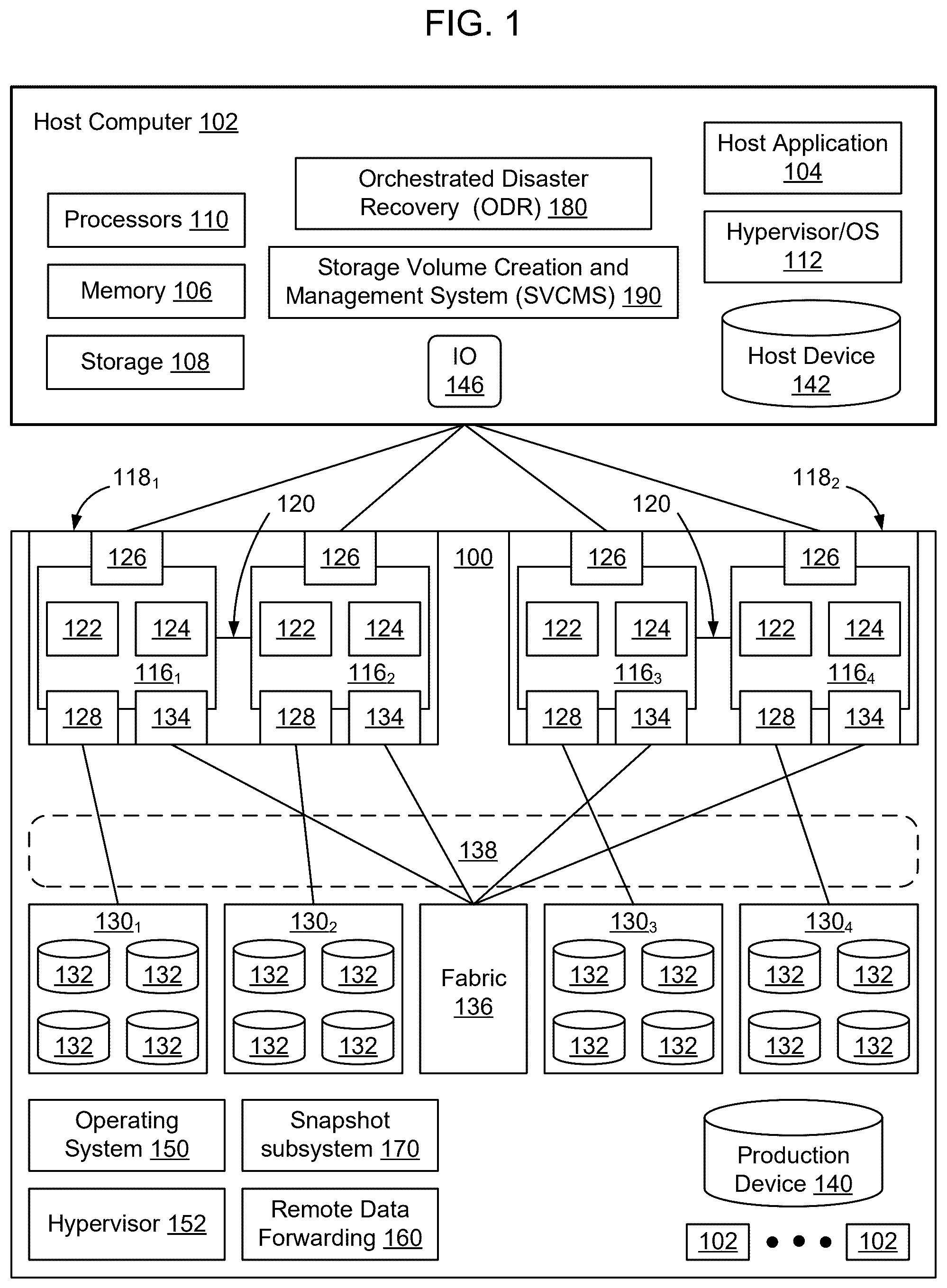 Patent US12621145 Figure 1 – Storage-based secure communication with a physical cyber recover vault
