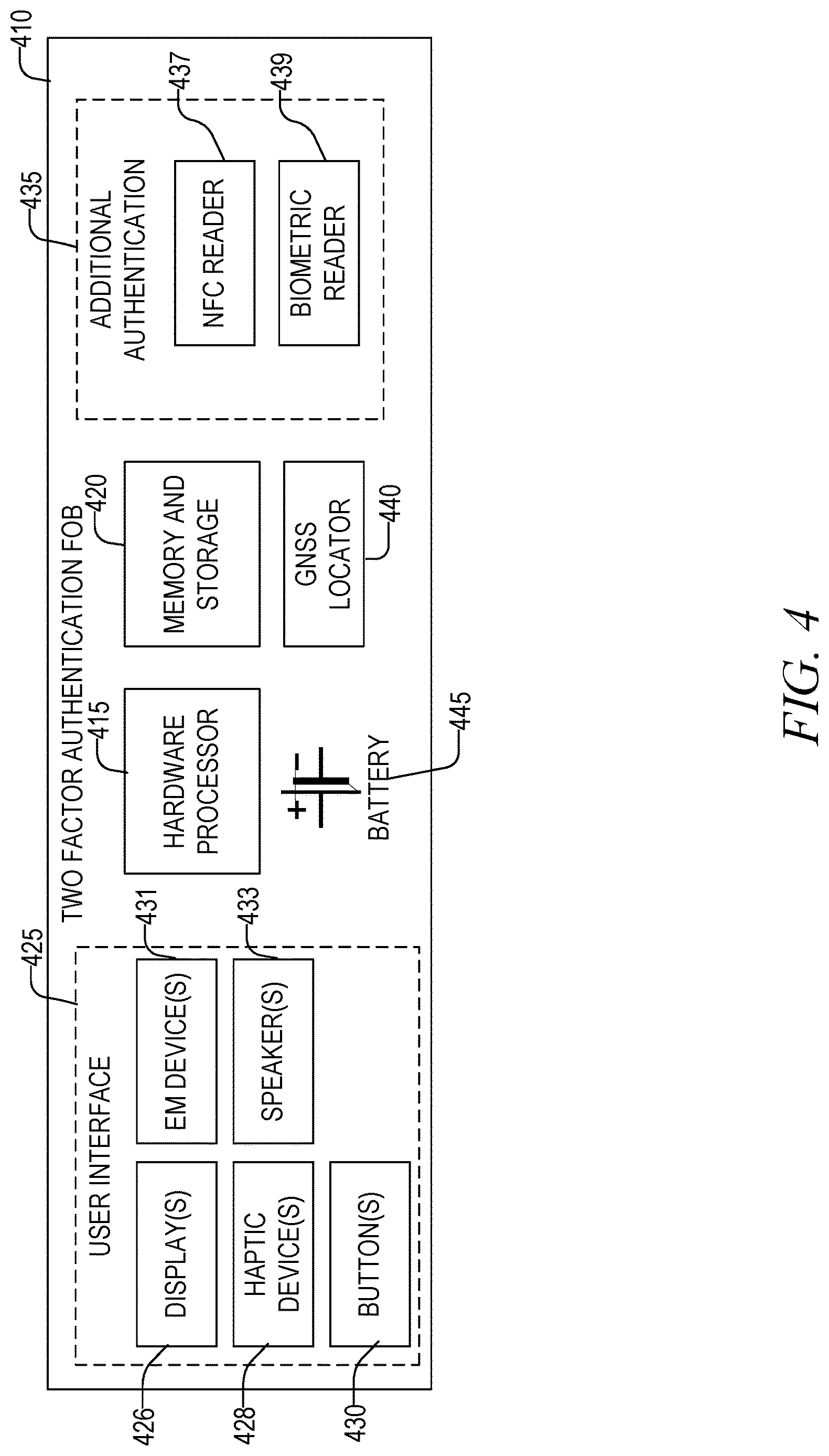 Patent US12621158 Figure 4 – Two factor authentication devices with accessibility features
