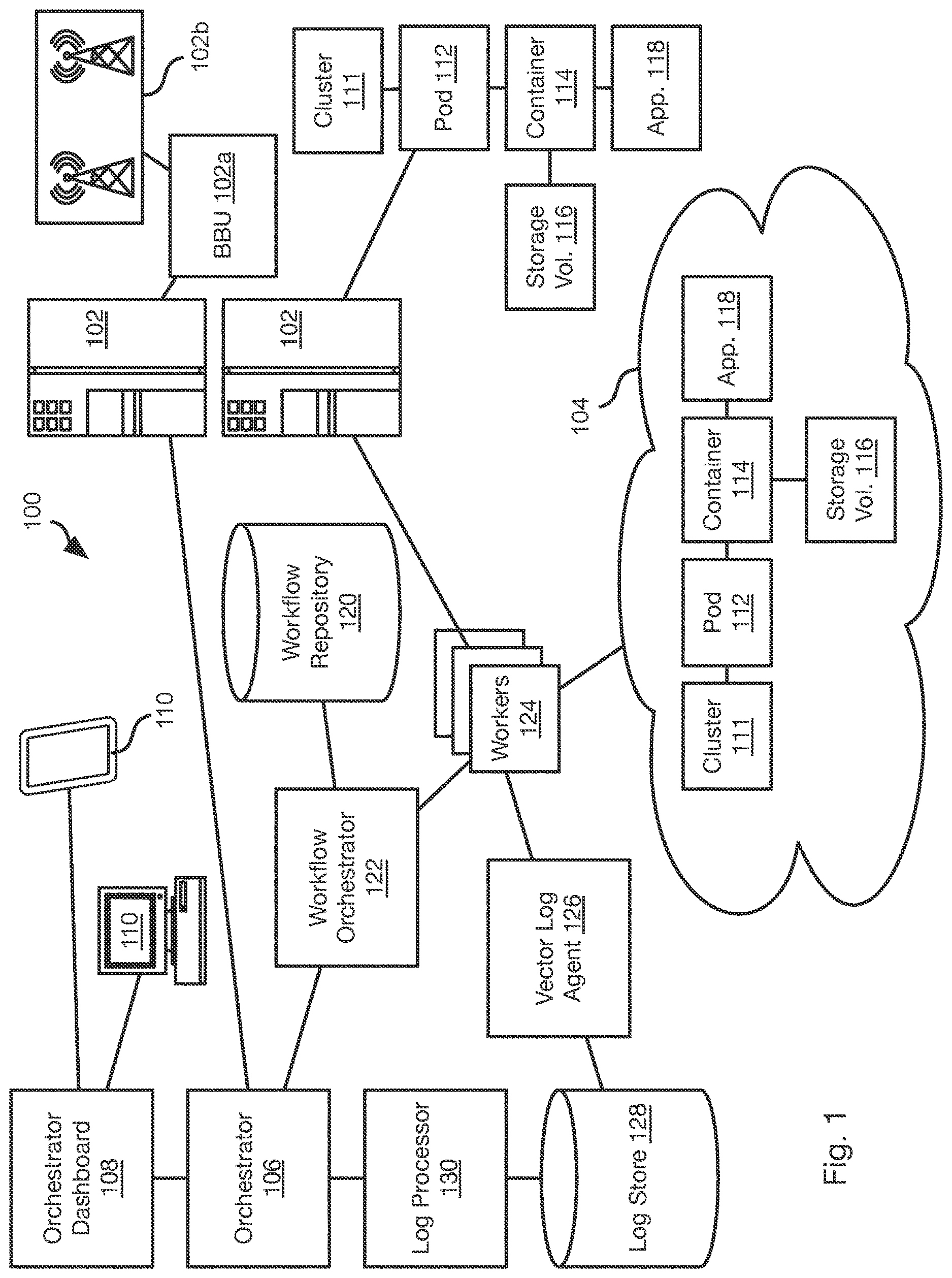Patent US12621205 Figure 1 – Agentless topology analysis