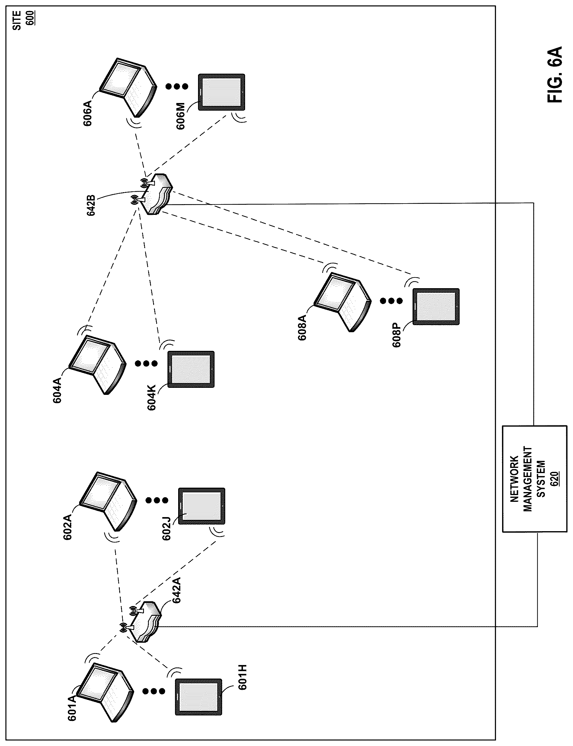 Patent US12621220 Figure 6 – Virtual network assistant with location input