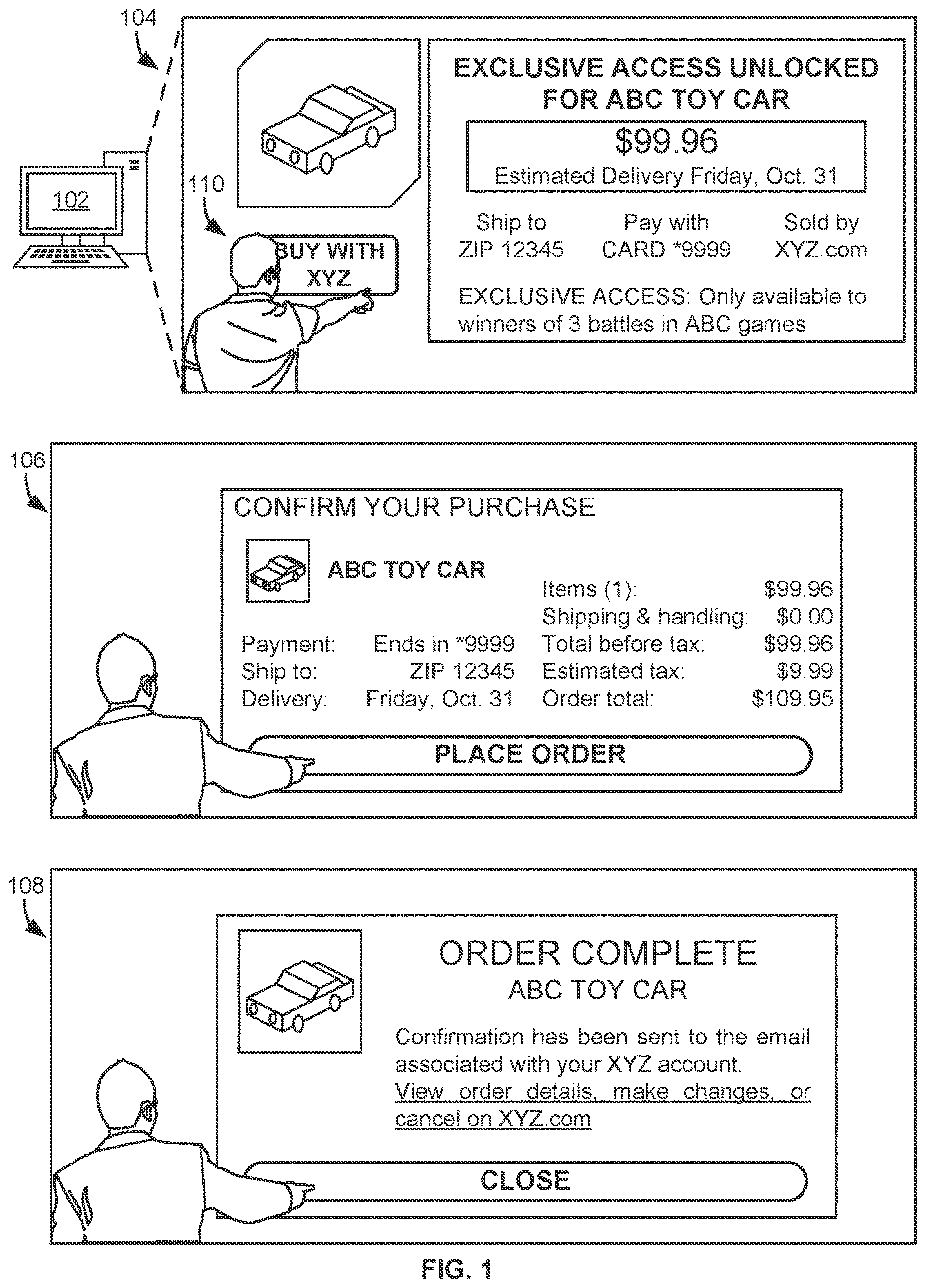 Patent US12621252 Figure 1 – Executing a service of a first online resource via a second online resource