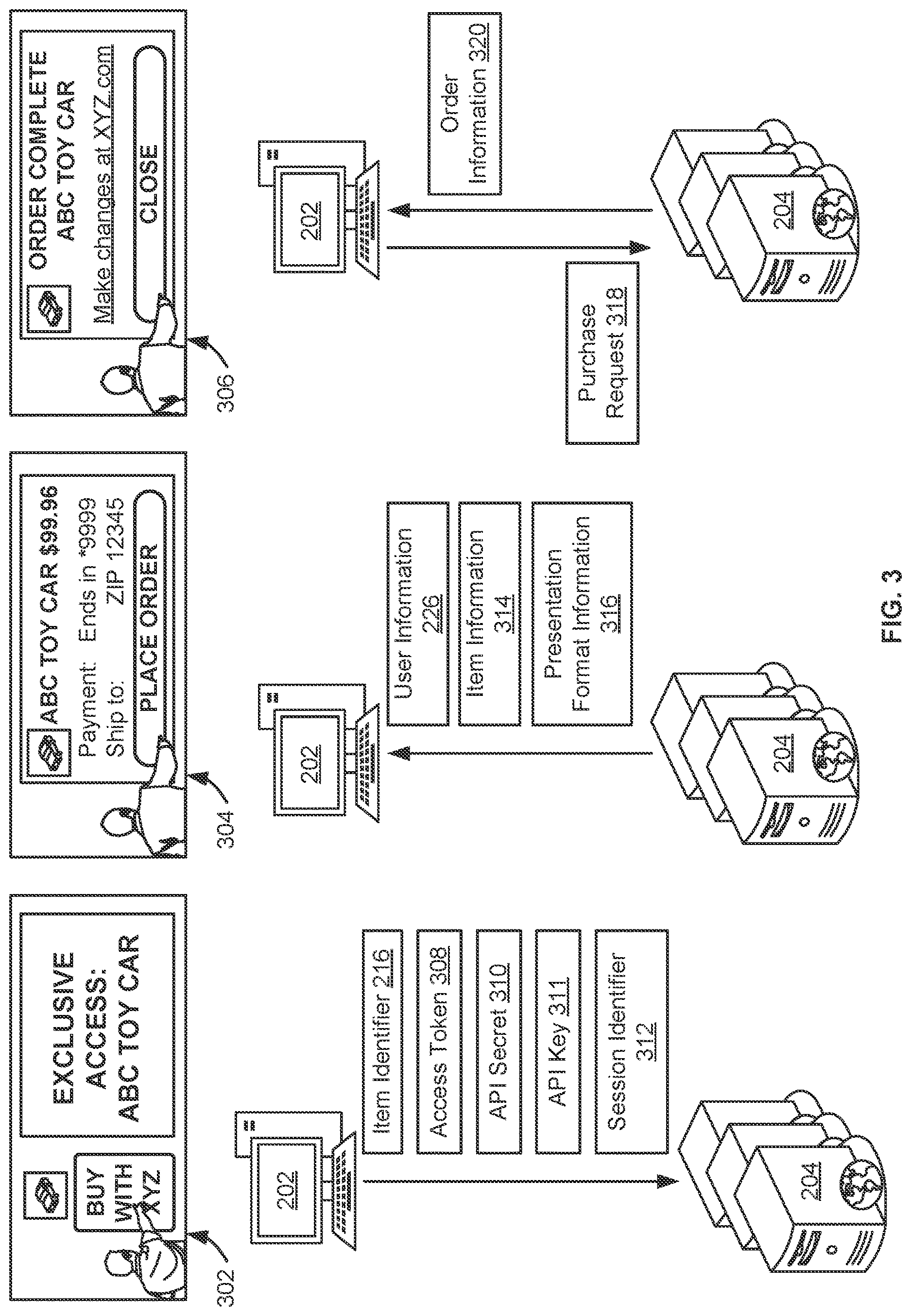 Patent US12621252 Figure 3 – Executing a service of a first online resource via a second online resource