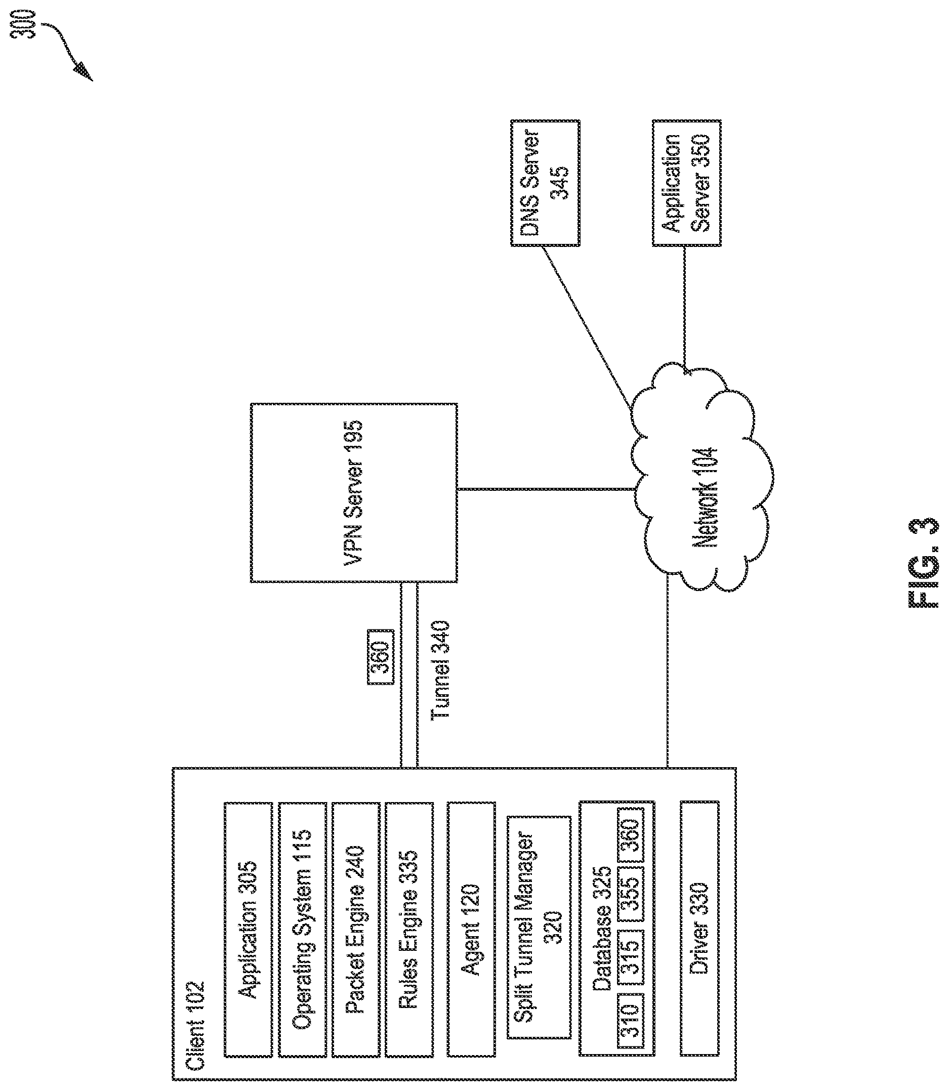 Patent US12621267 Figure 6 – Hostname based reverse split tunnel with wildcard support