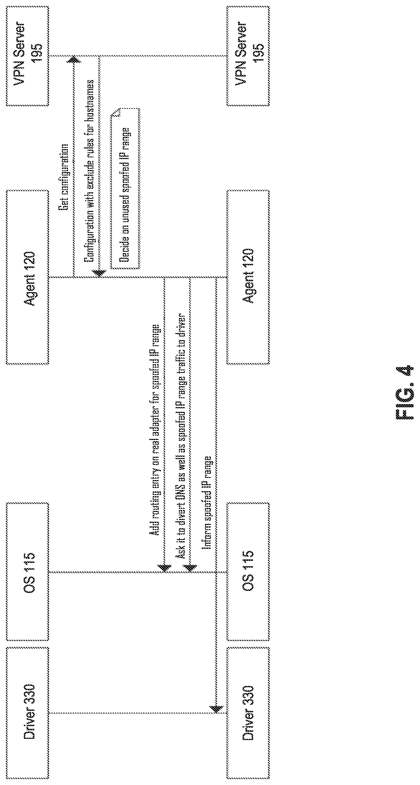 Patent US12621267 Figure 7 – Hostname based reverse split tunnel with wildcard support