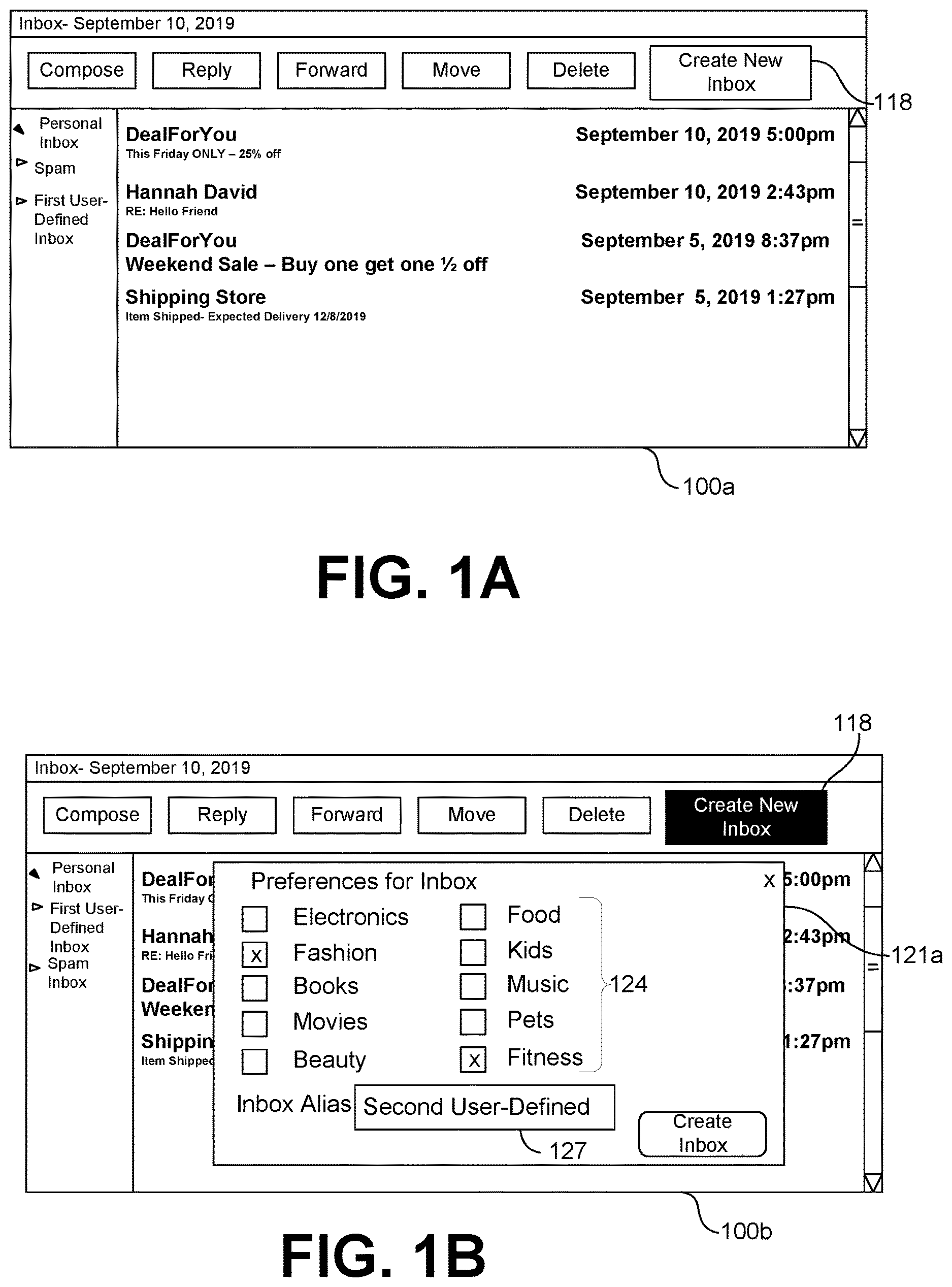 Patent US12621273 Figure 1 – Decentralized messaging inbox