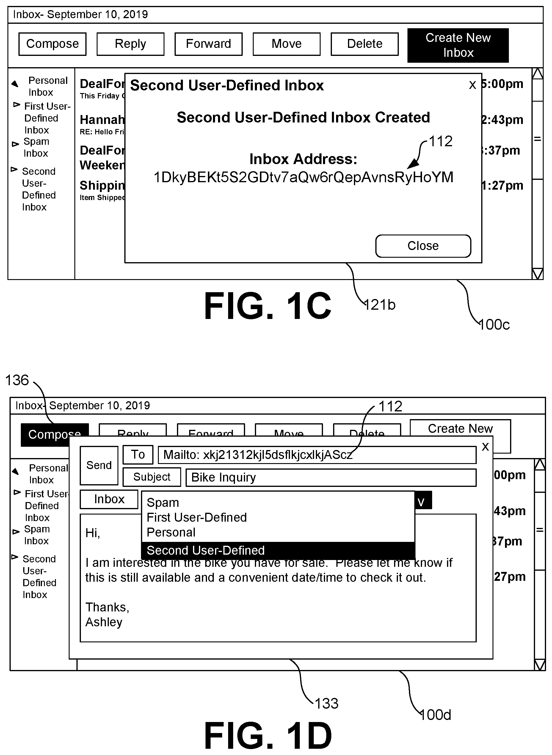 Patent US12621273 Figure 2 – Decentralized messaging inbox