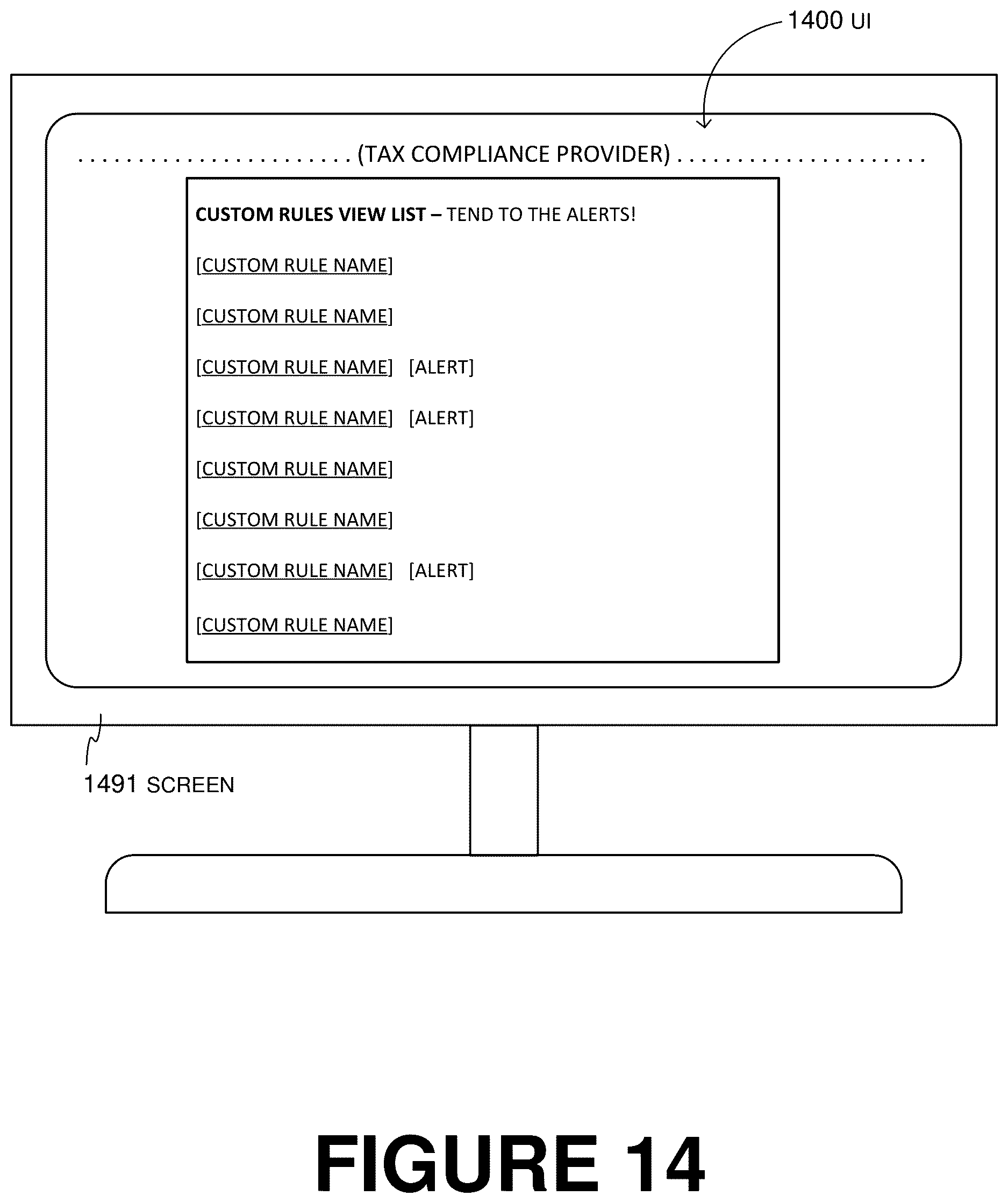 Patent US12621371 Figure 14 – Smart alerting of entity of online software platform (OSP) about their user profile and custom rules being impacted by underlying changes in data that the OSP uses to process the entity data