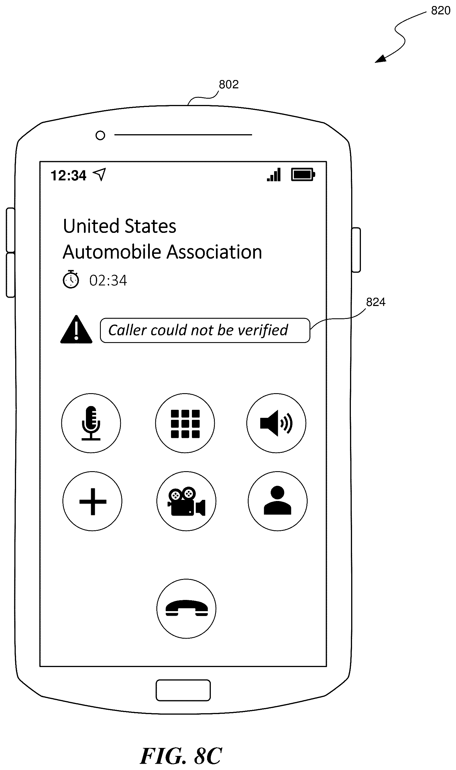 Patent US12621385 Figure 12 – Call source verification