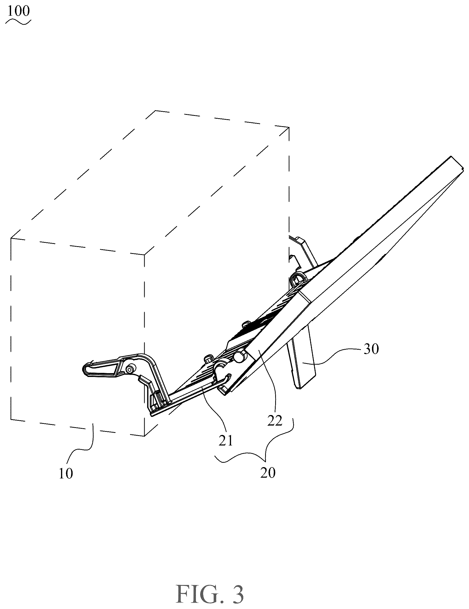 Patent US12621395 Figure 3 – Scanner with a foldable stand