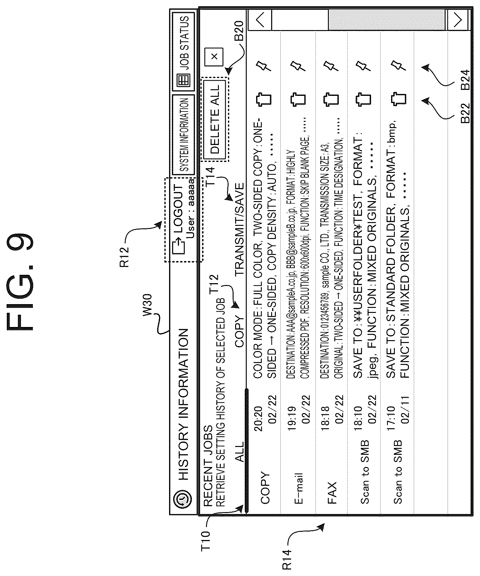 Patent US12621397 Figure 9 – Image processing apparatus and method for controlling deletion of setting history
